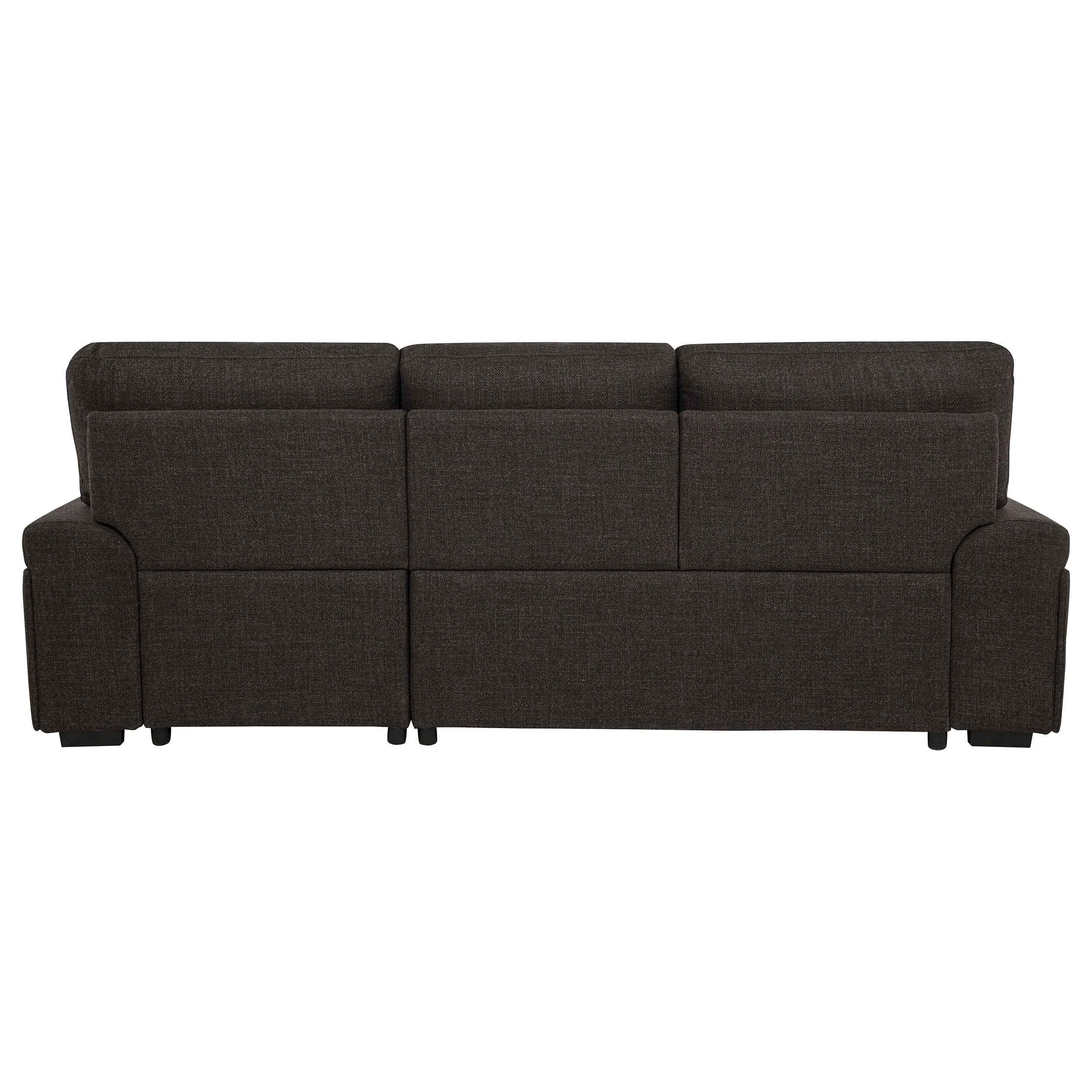 Demko Brown Sleeper Sectional Sofa with Speaker and Storage Chaise - Image 12