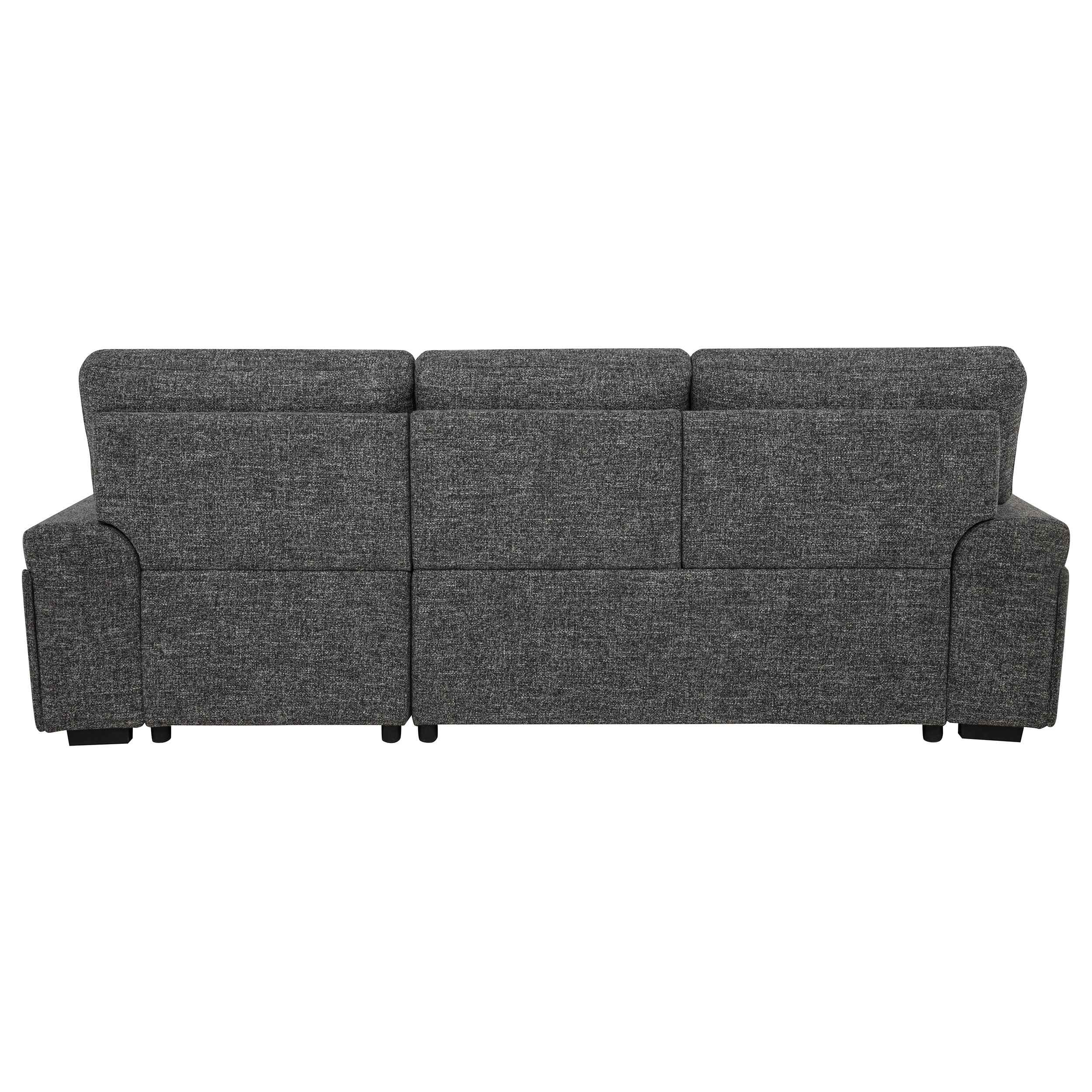 Demko Granite Sleeper Sectional Sofa with Speaker and Storage Chaise - Image 12