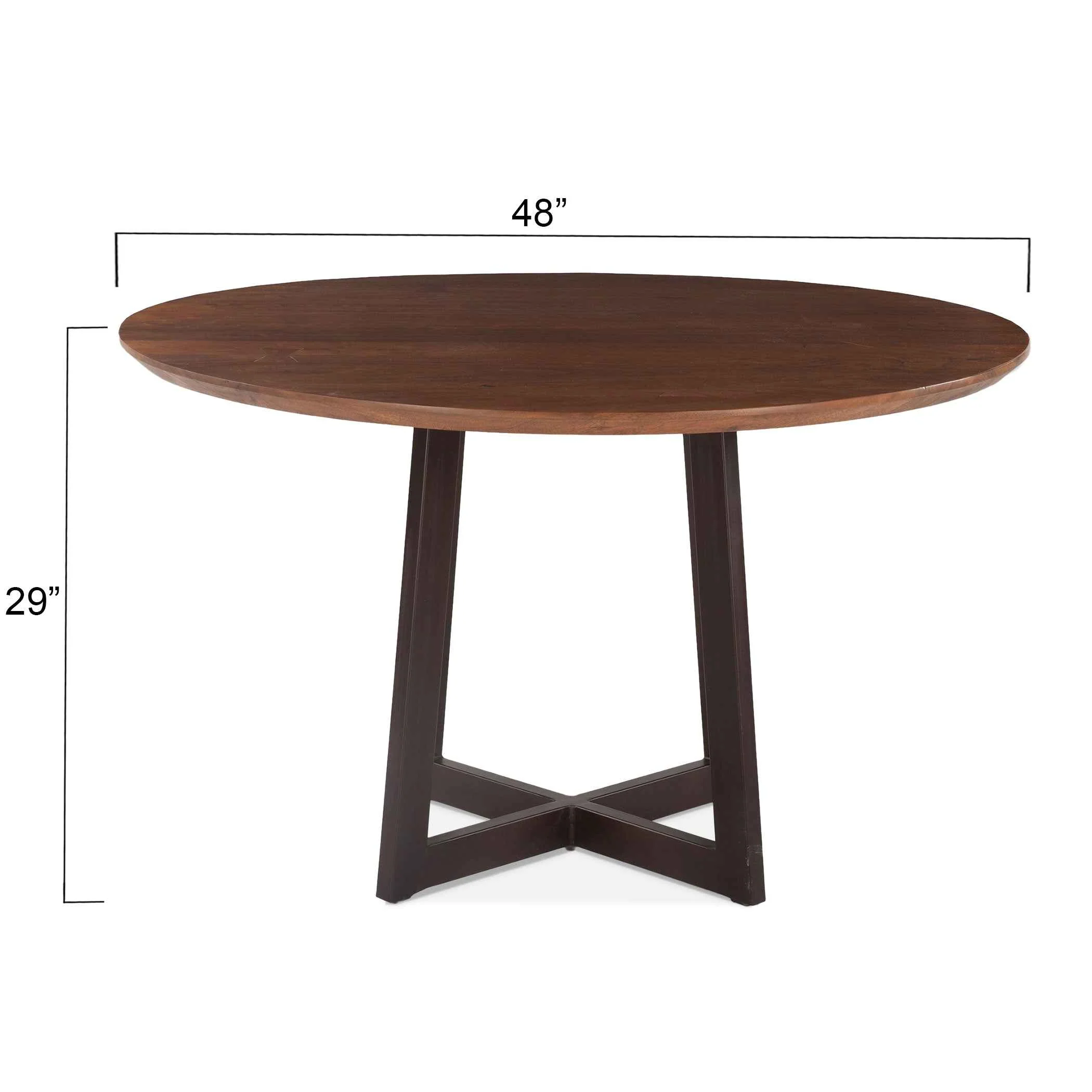 Mozambique 48" Round Dining Table in Walnut and Antique Zinc - Image 2
