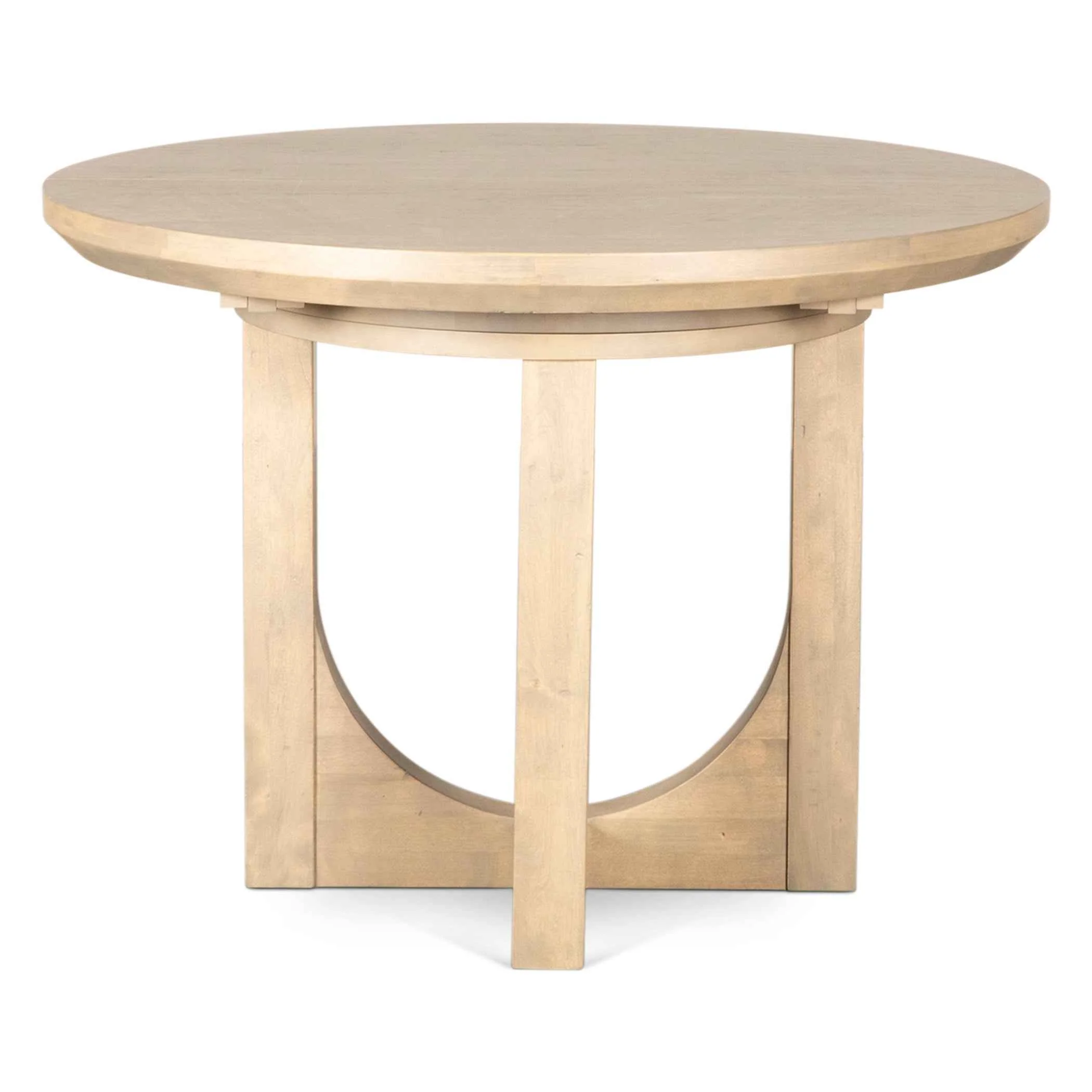 Grassroots Mission 42-60" Round Extension Dining Table in Gray Birch - Image 12