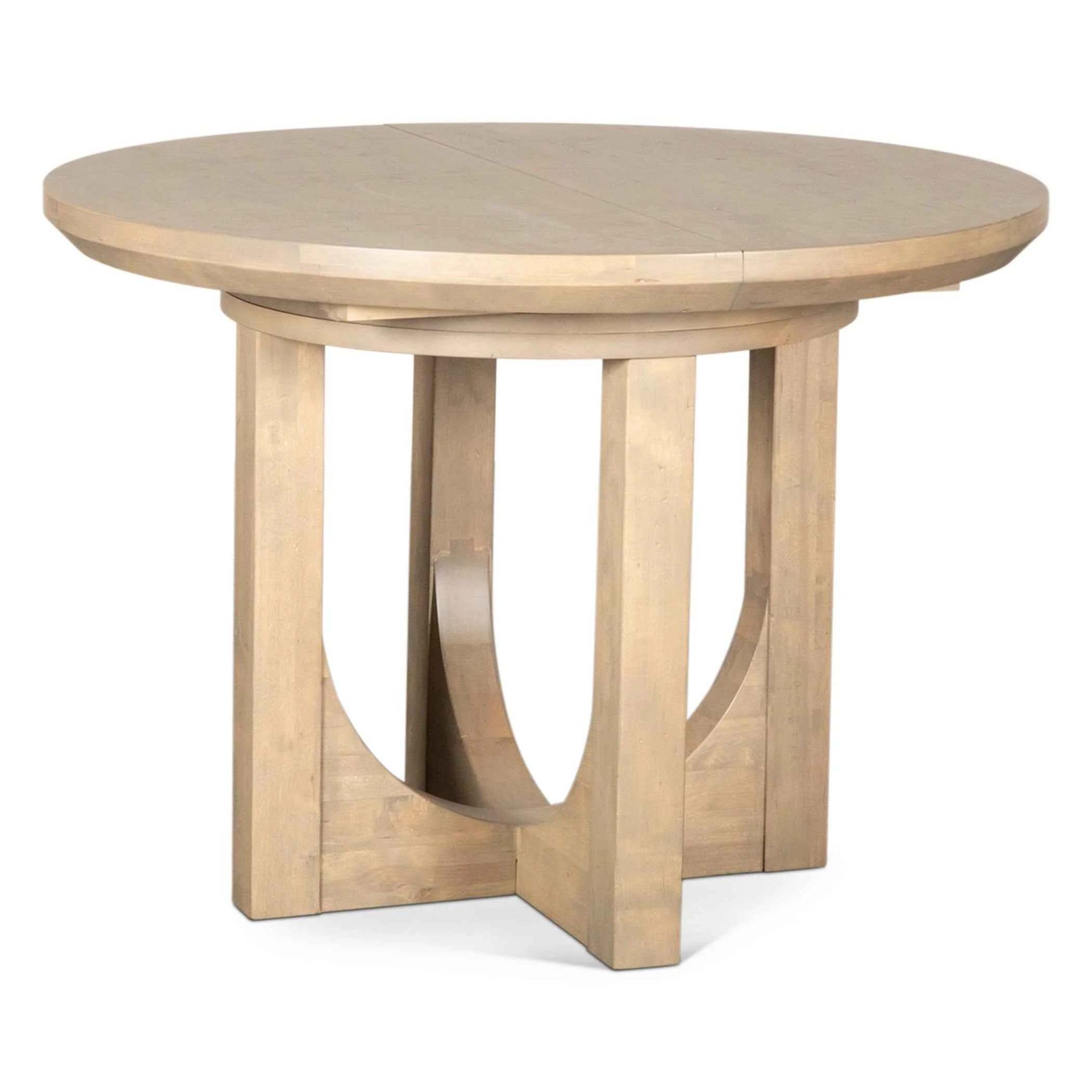 Grassroots Mission 42-60" Round Extension Dining Table in Gray Birch - Image 15
