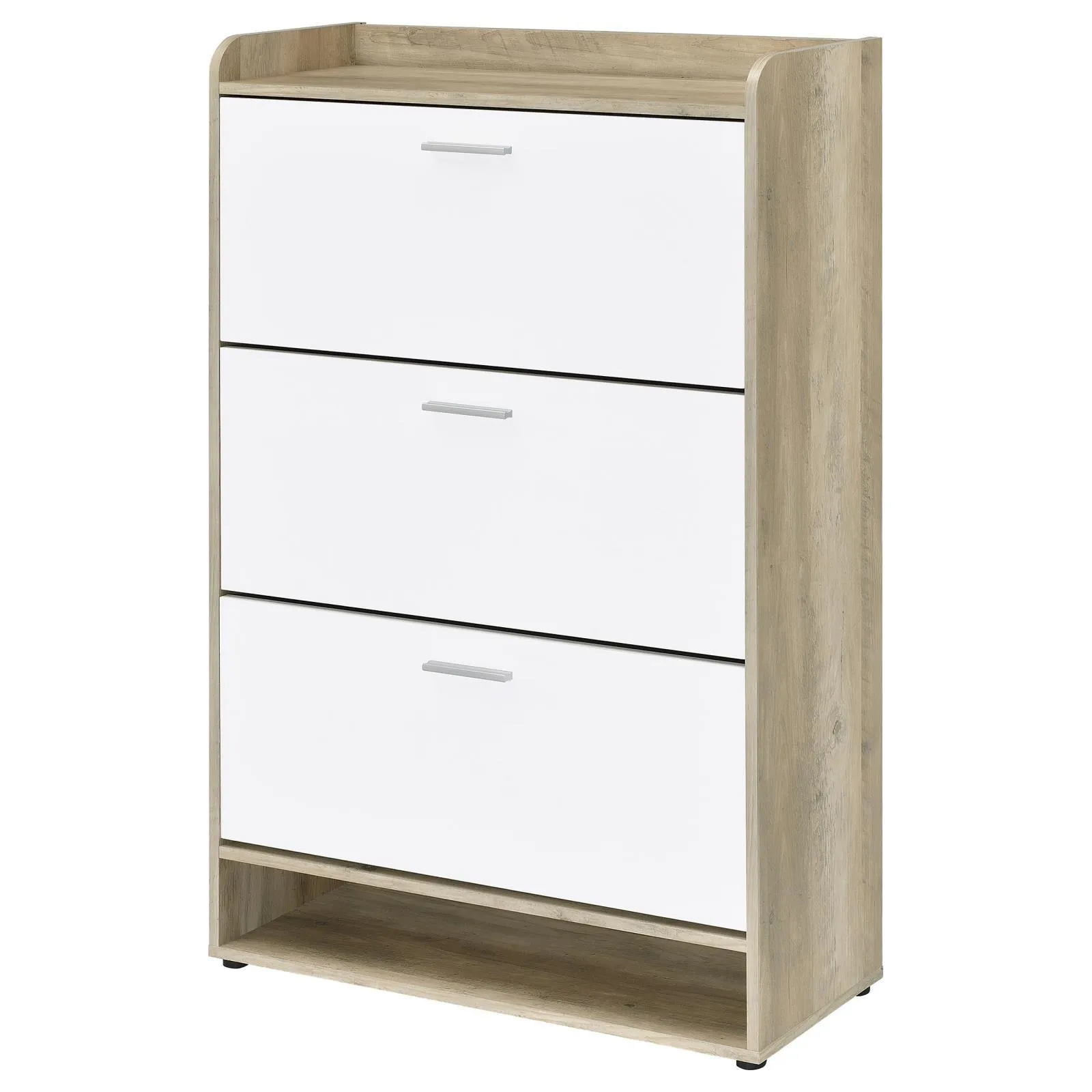 Denia Antique Pine and White 3-tier Shoe Storage Cabinet - Image 5