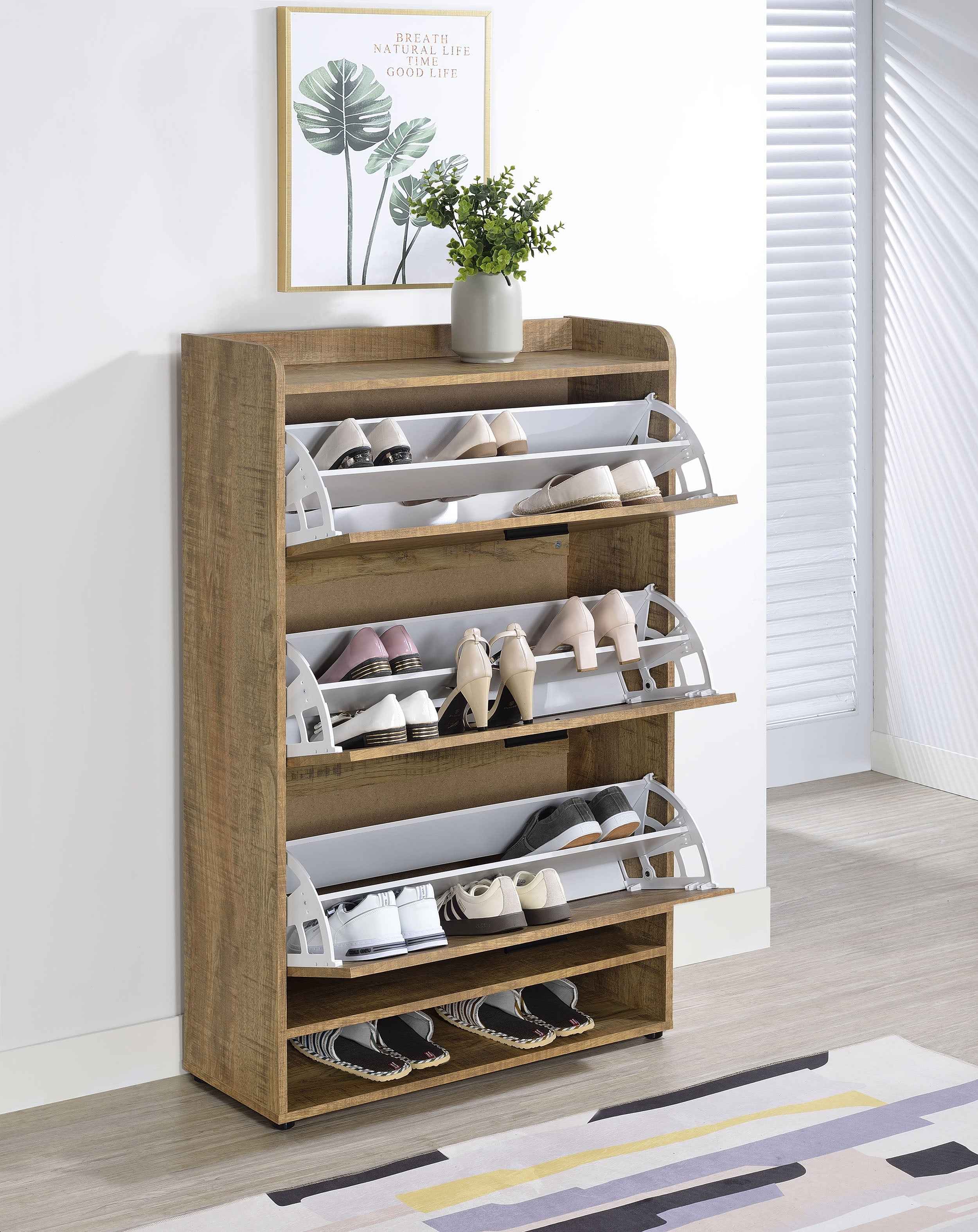 Denia Mango 3-tier Engineered Wood Shoe Cabinet - Image 2