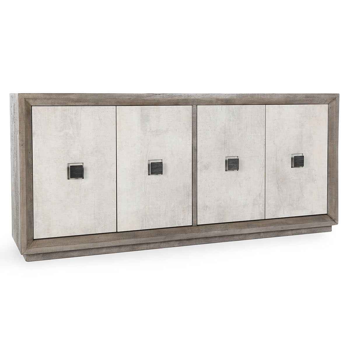 Denver 4 Door Cabinet Distressed - Gray/Antique White