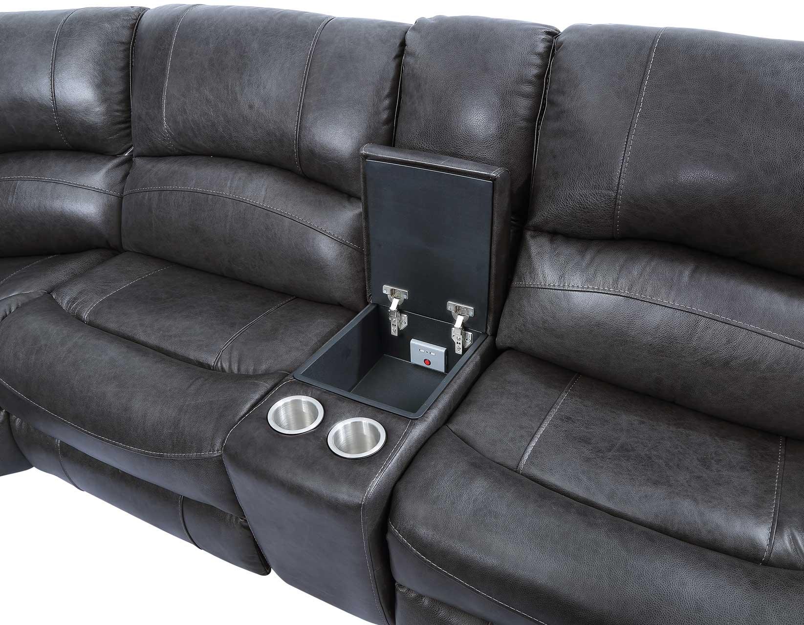 Denver Charcoal Dual-Power 6-Piece Sectional - Image 12