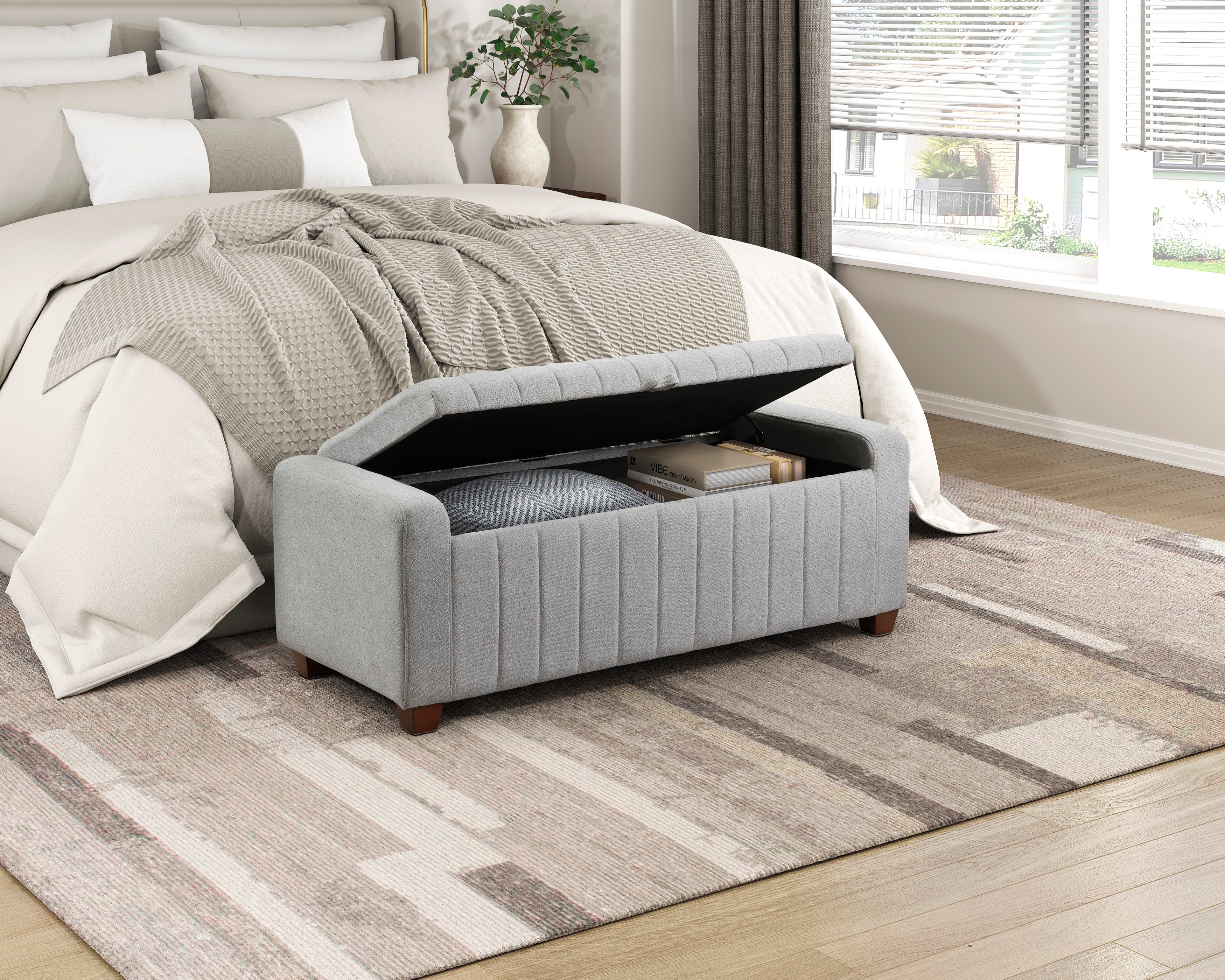 Derby Light Gray Storage Bench - Image 7