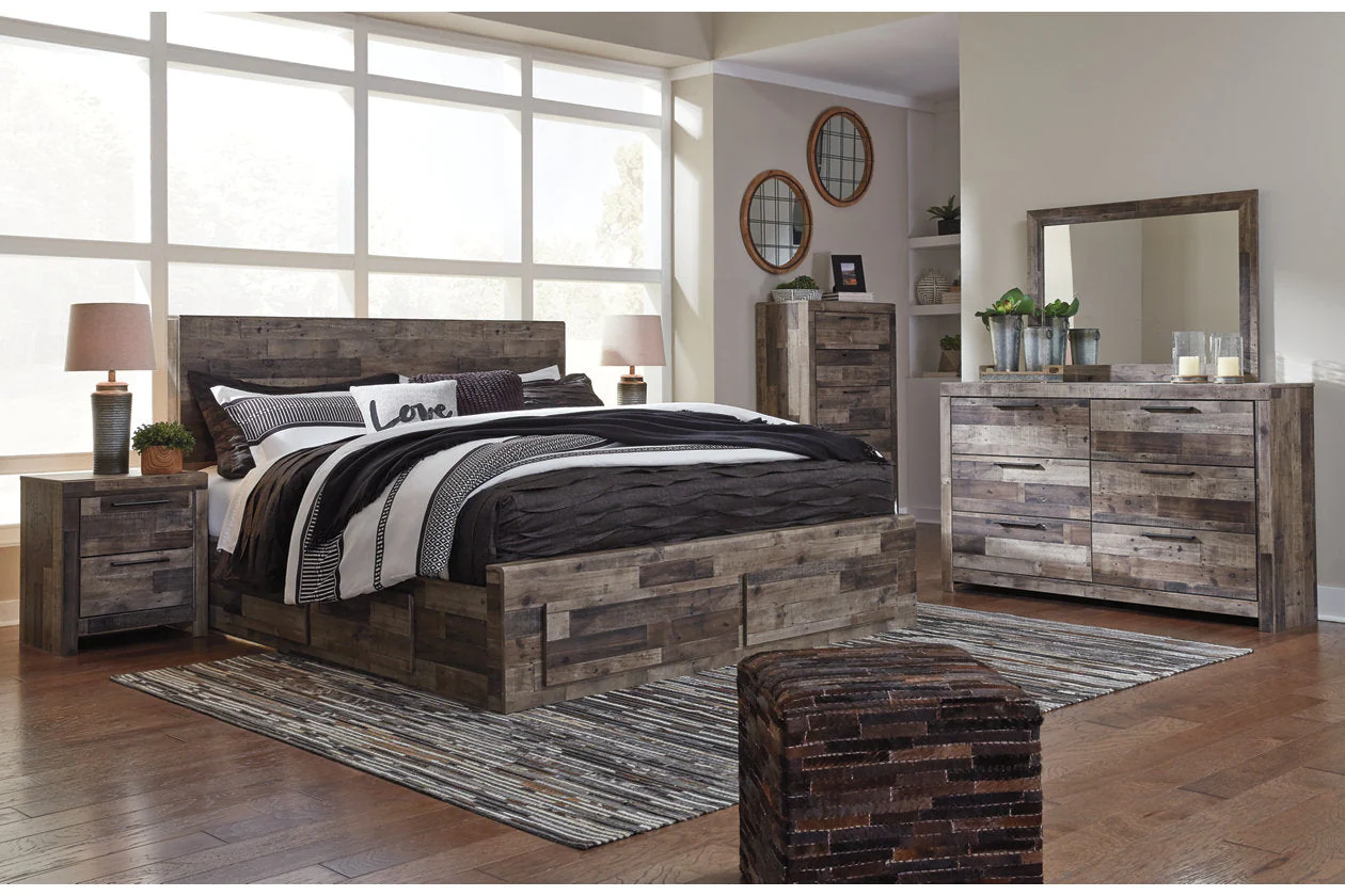 Derekson Multi Gray King Storage Platform Bed with 6 Drawers - Image 6