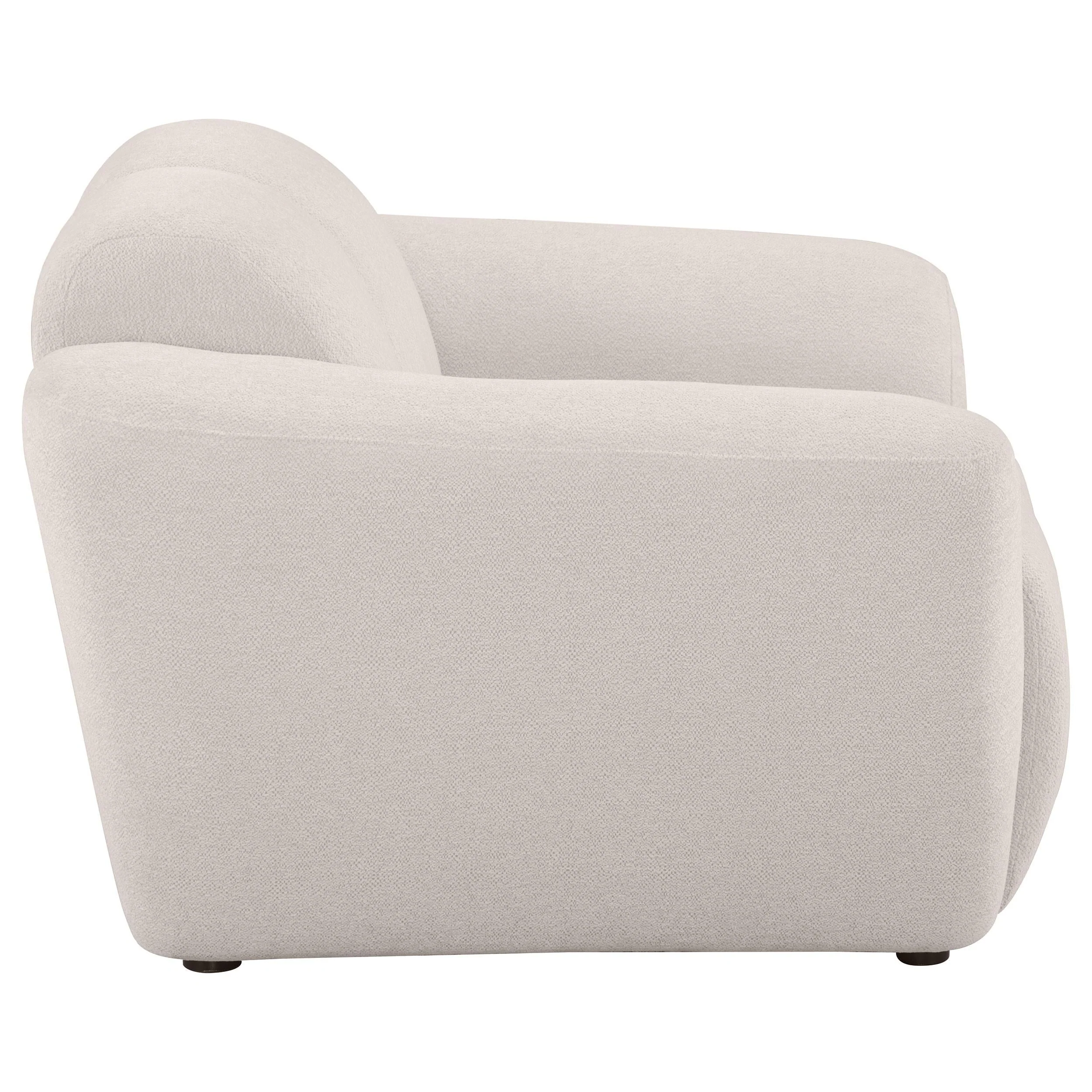 Destino Greige Chenille Upholstered Splayed Arm Accent Chair - Image 7