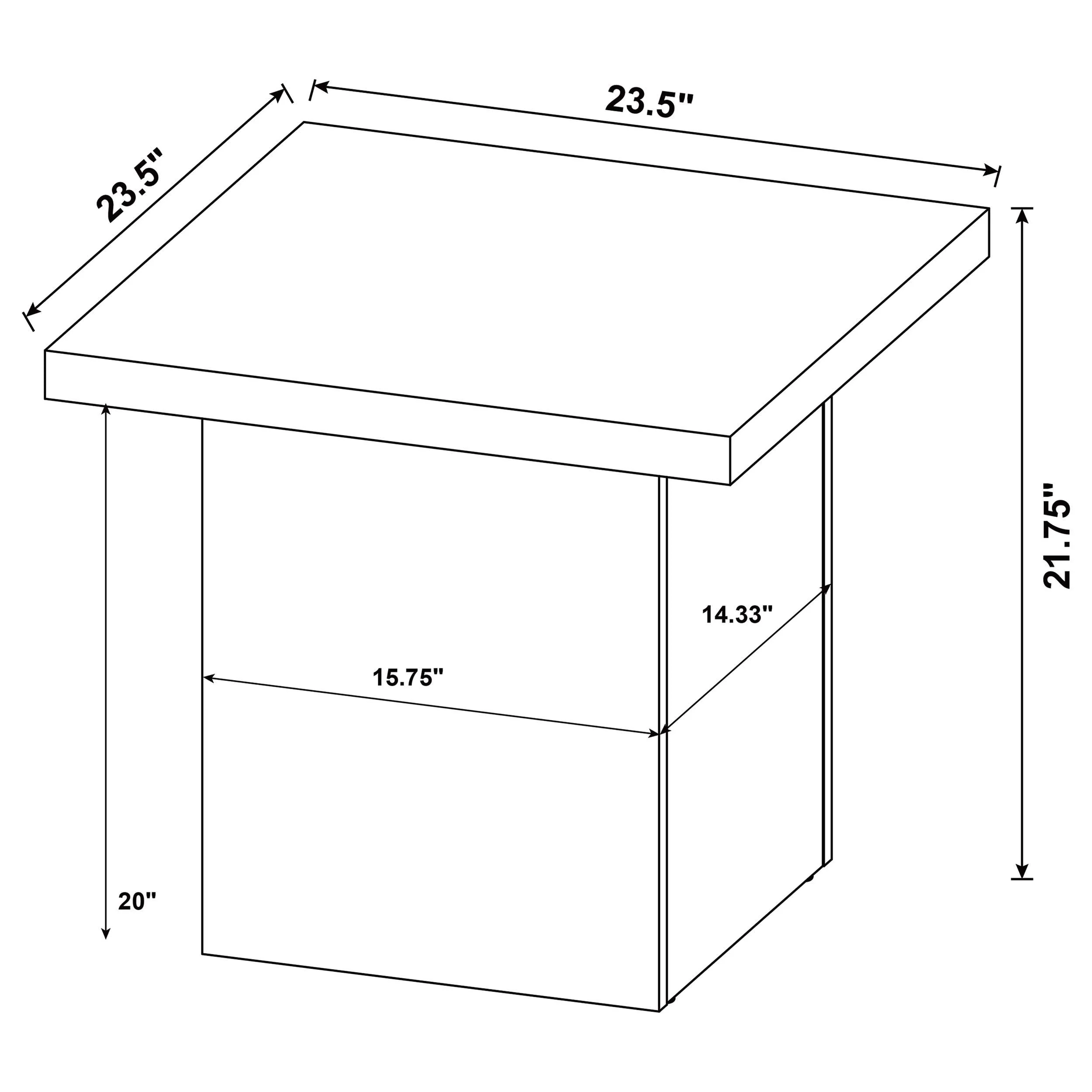 Devar Latte 2-Piece Square Cocktail Coffee End Table Set - Image 13