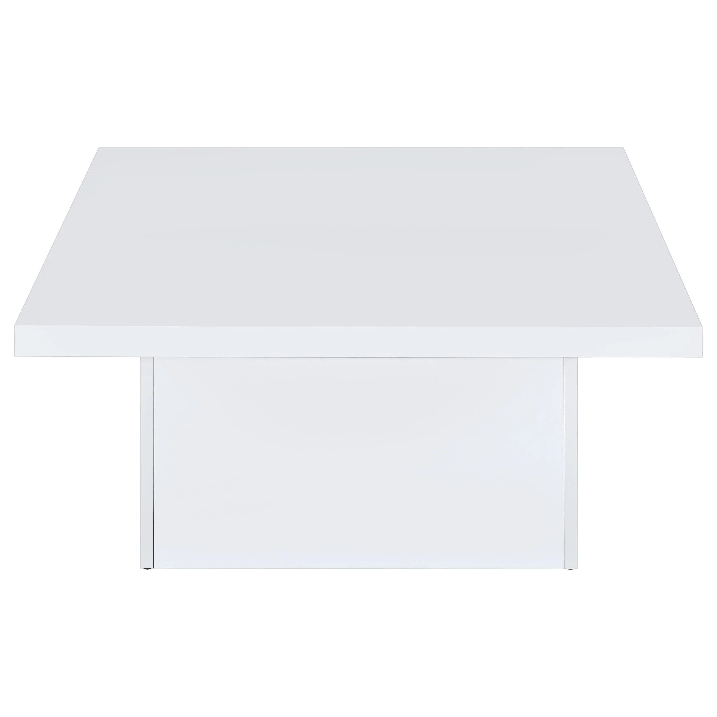 Devar White High Gloss 2-Piece Square Coffee End Table Set - Image 12