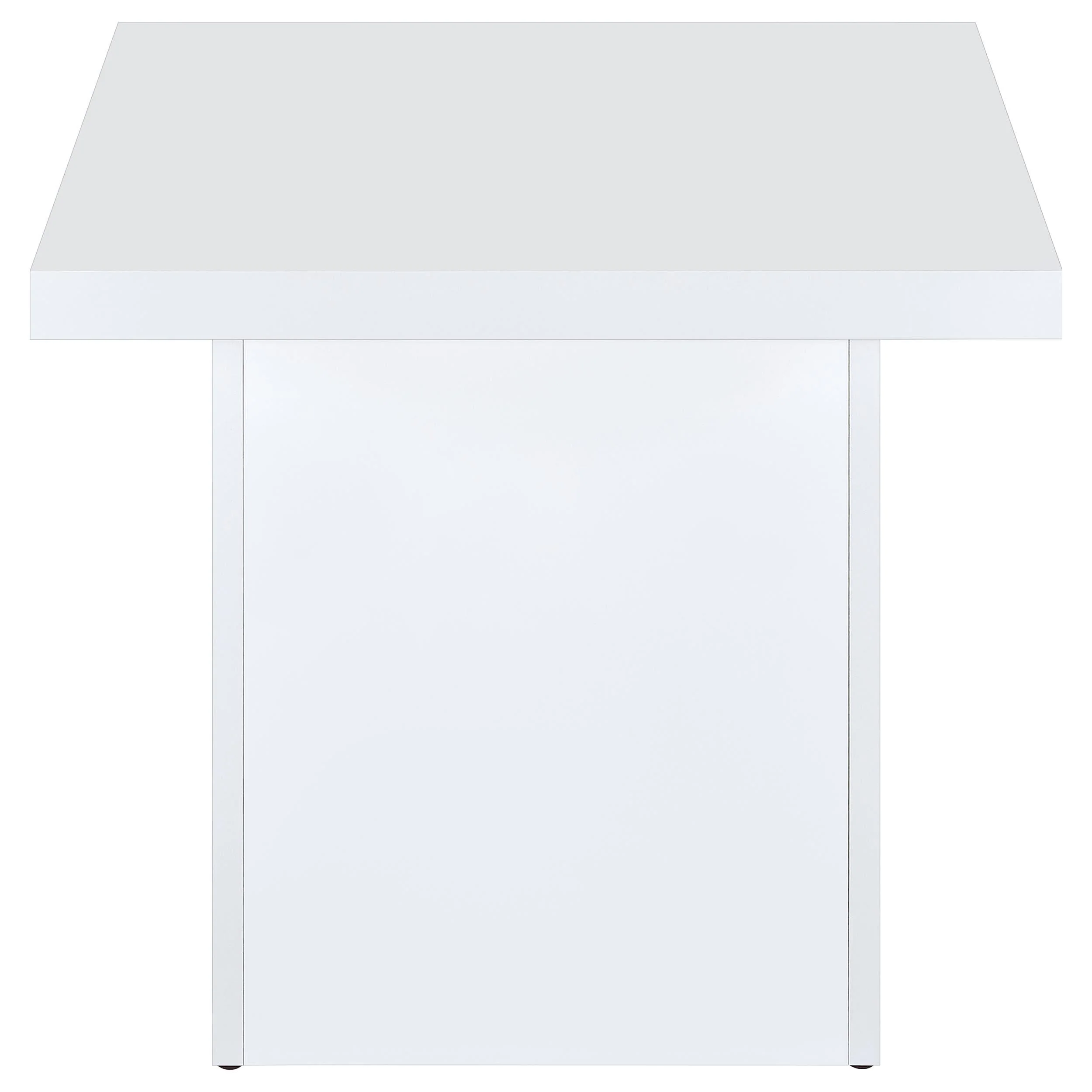 Devar White High Gloss 2-Piece Square Coffee End Table Set - Image 6