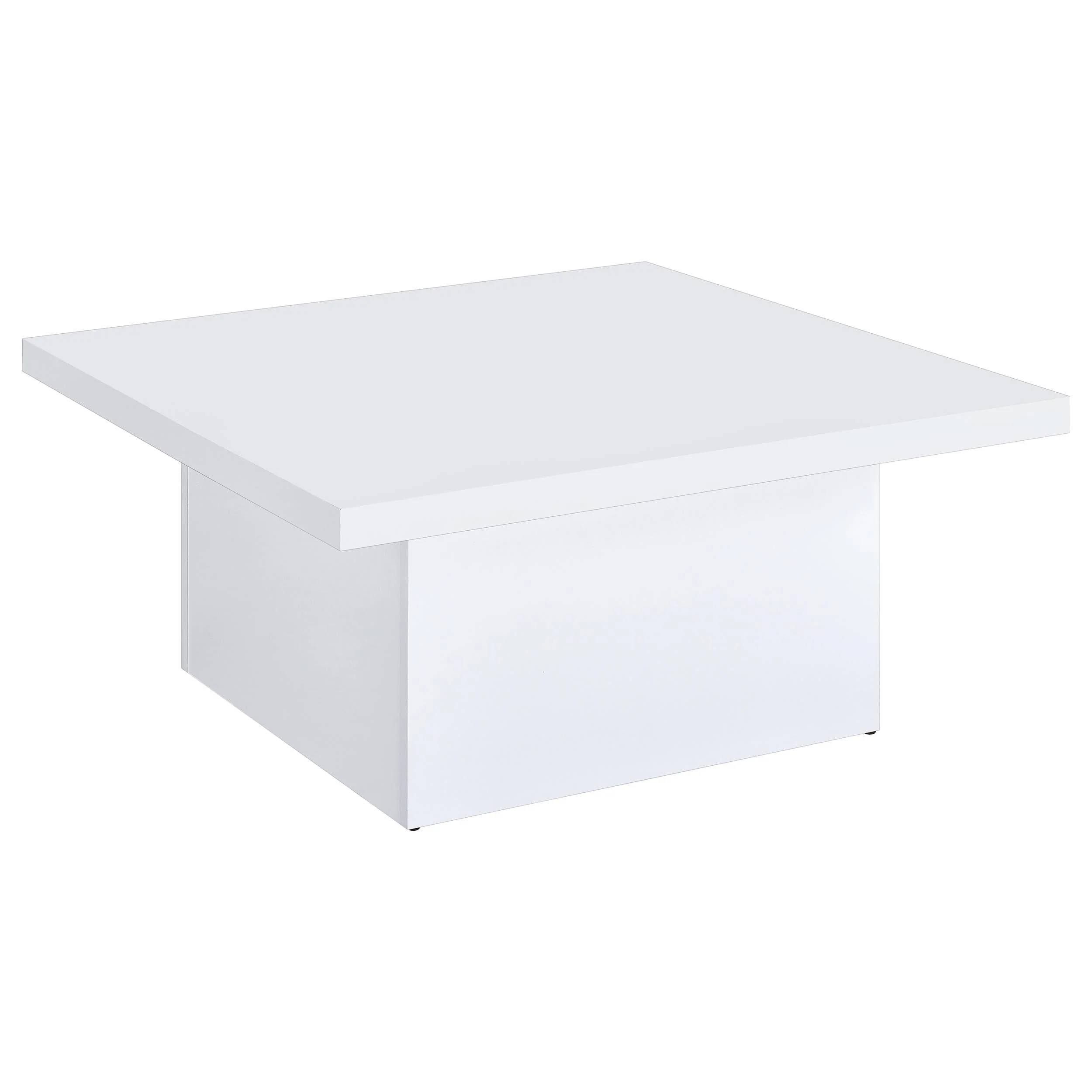 Devar White High Gloss 2-Piece Square Coffee End Table Set - Image 8