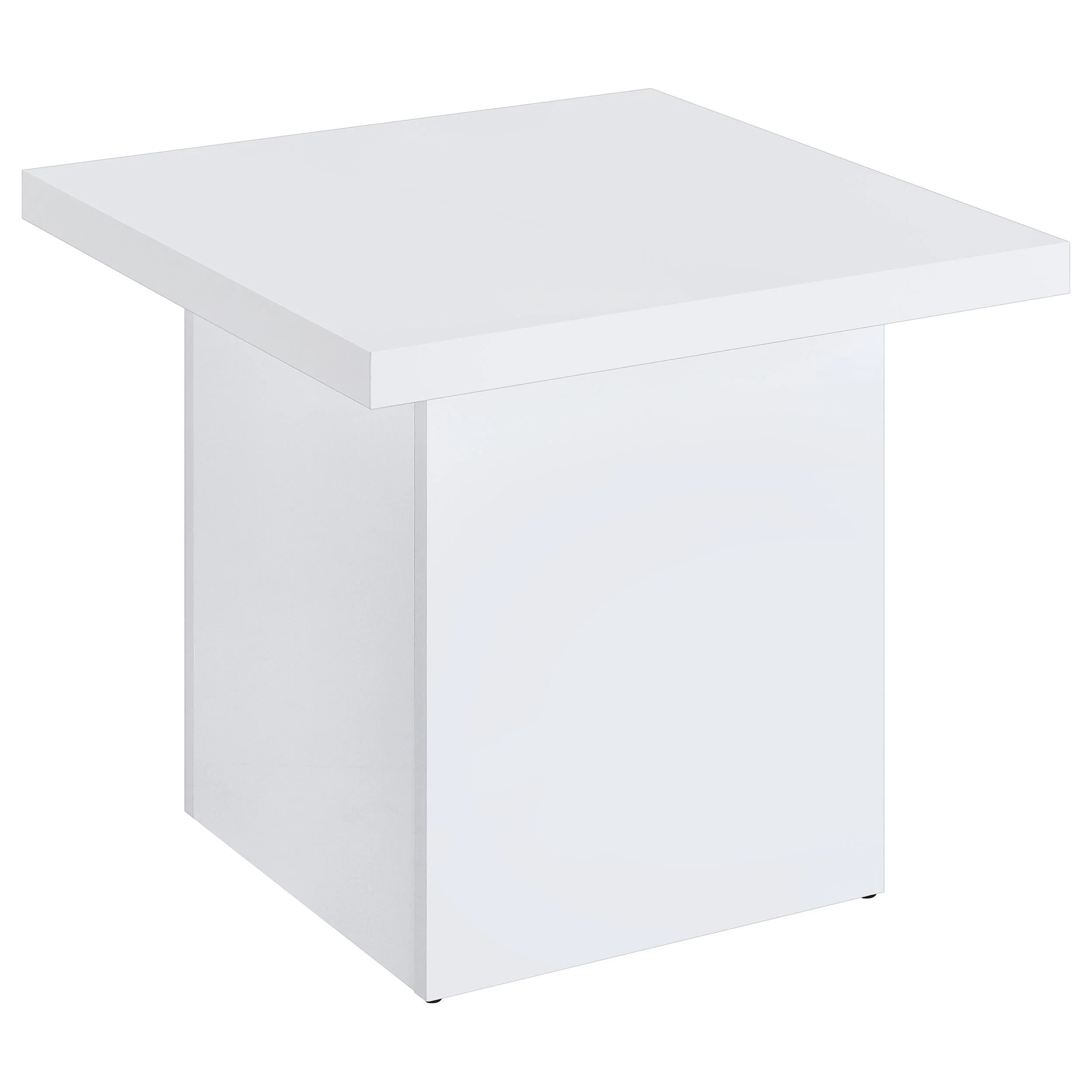Devar White High Gloss 3-Piece Square Coffee End Table Set - Image 3