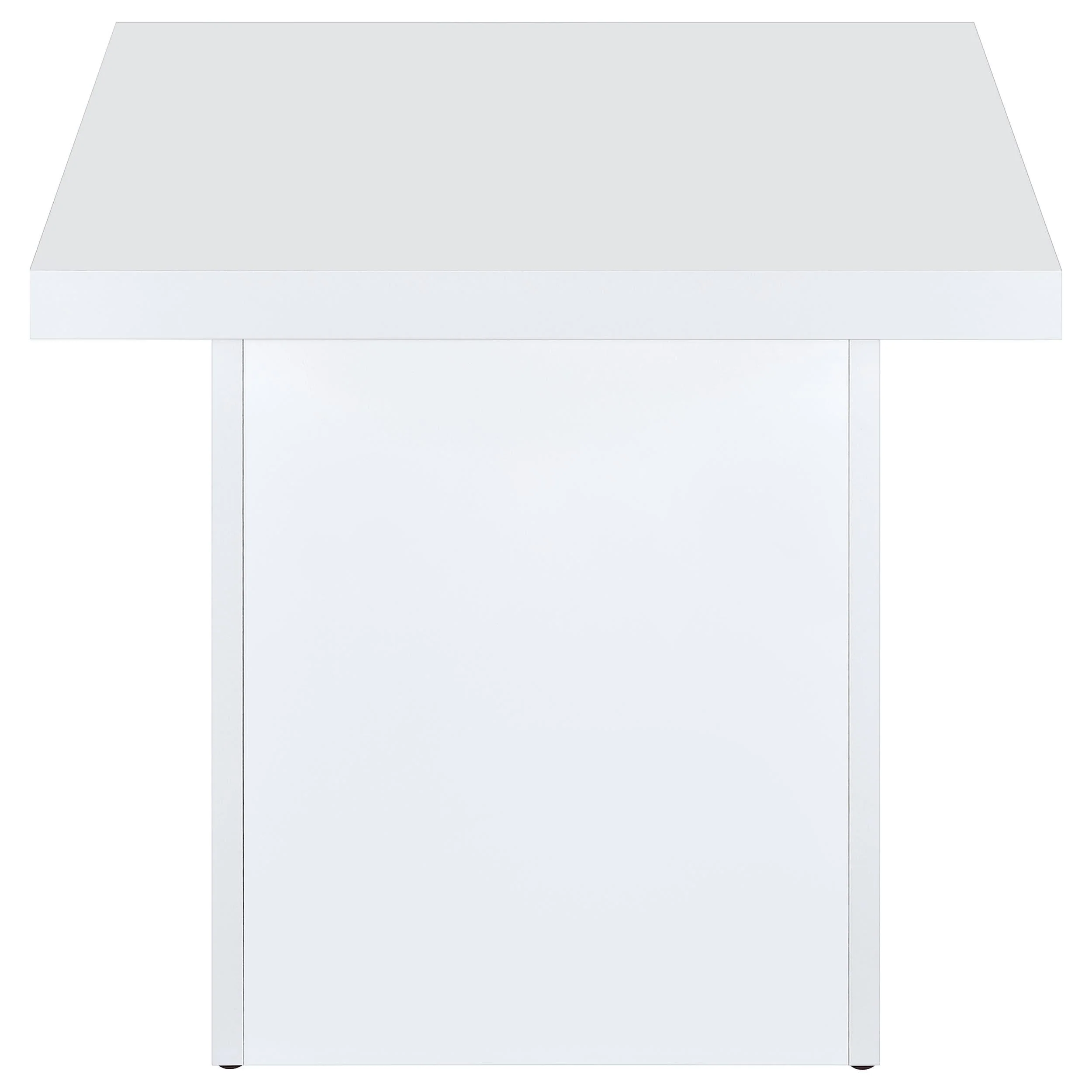 Devar White High Gloss 3-Piece Square Coffee End Table Set - Image 7