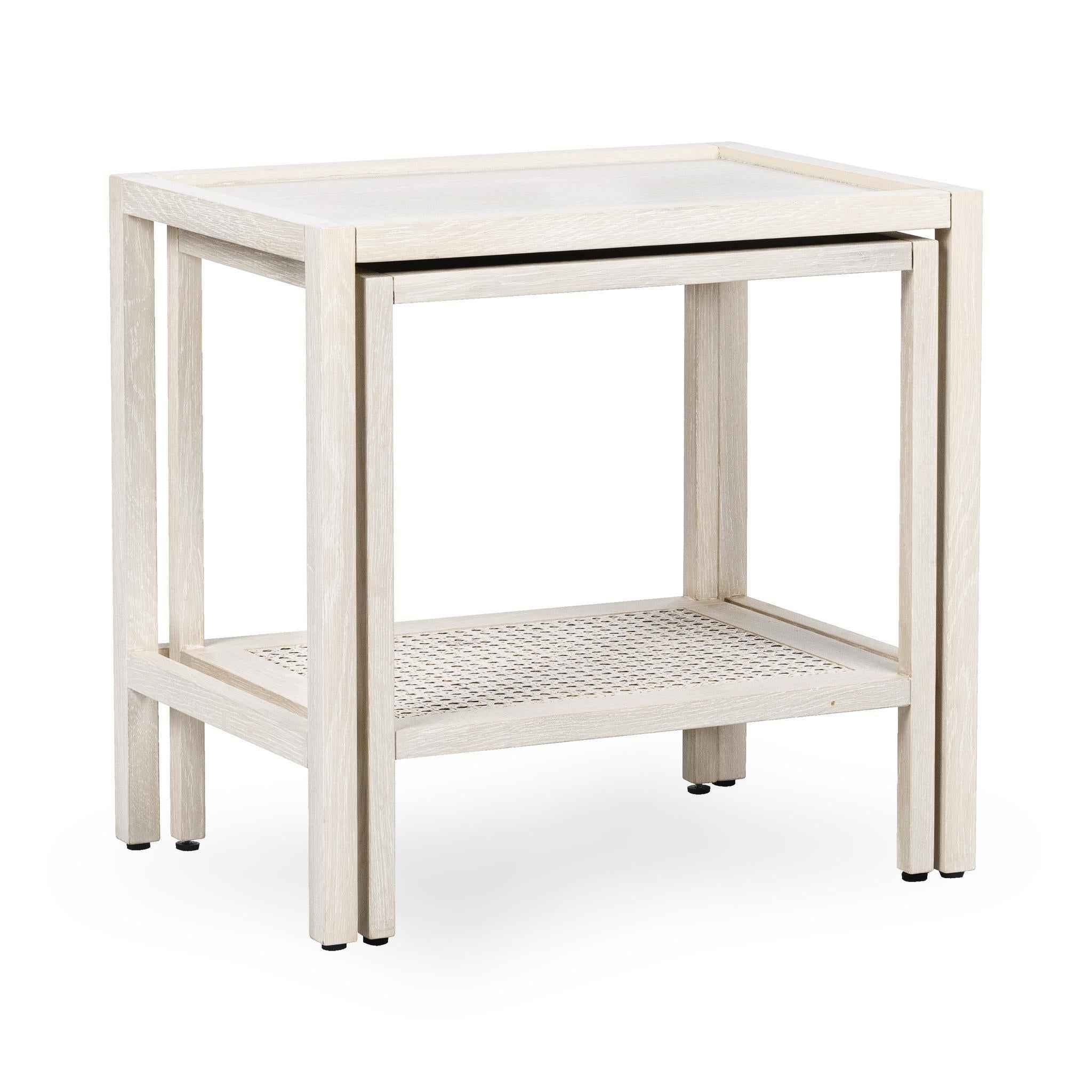 Devin Nesting Accent Tables - Milk White