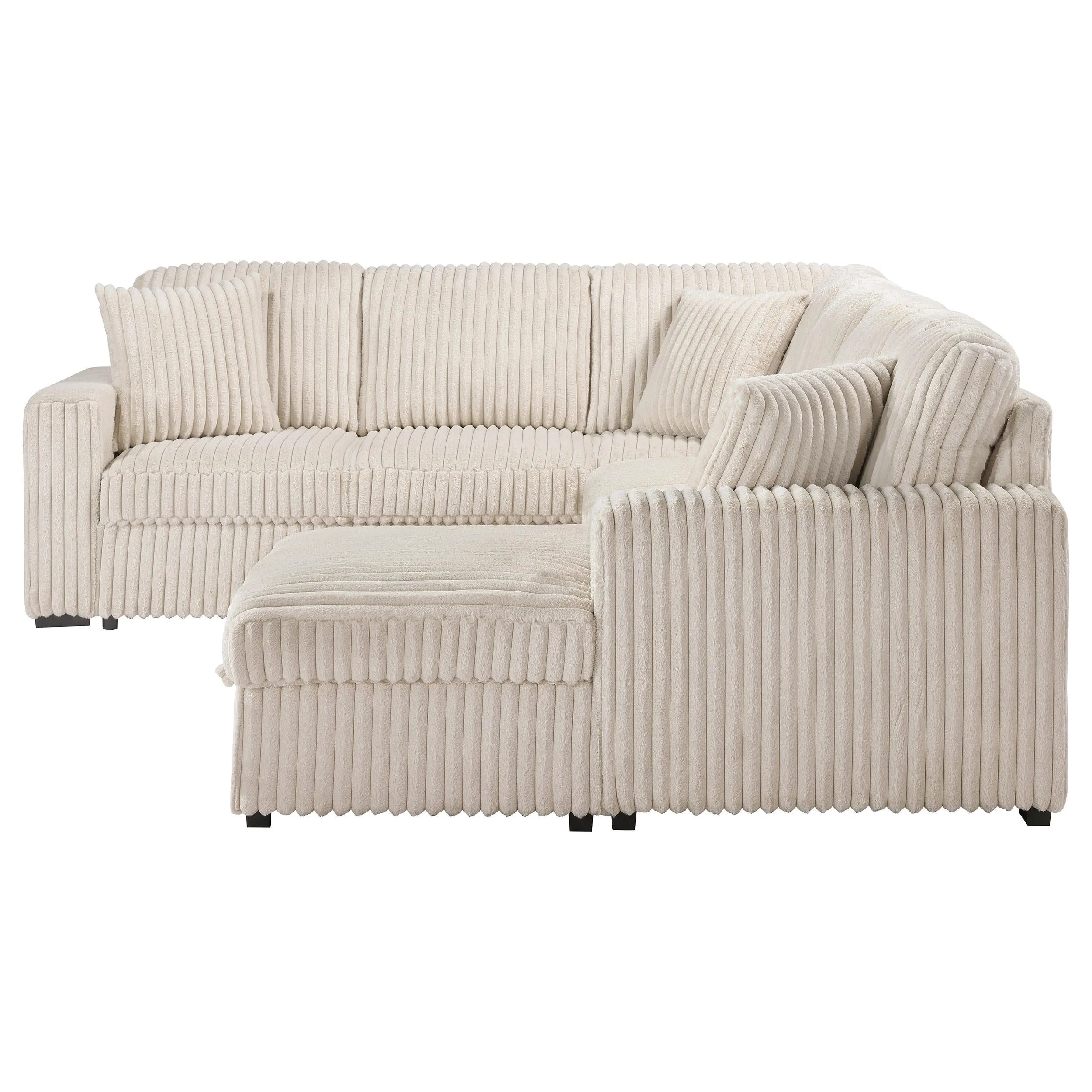 Devonshire Camel Sleeper Sectional Sofa Storage Chaise - Image 12