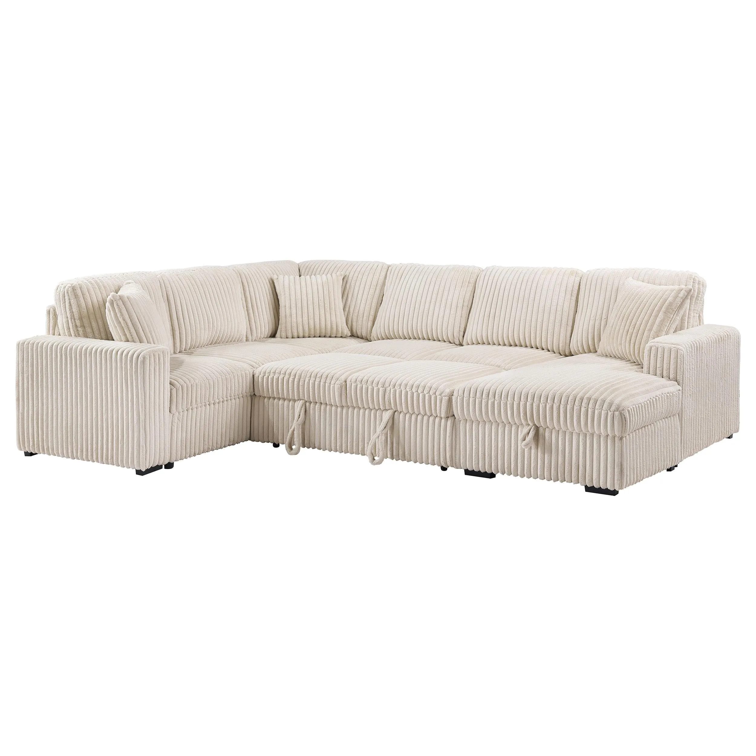 Devonshire Camel Sleeper Sectional Sofa Storage Chaise - Image 7