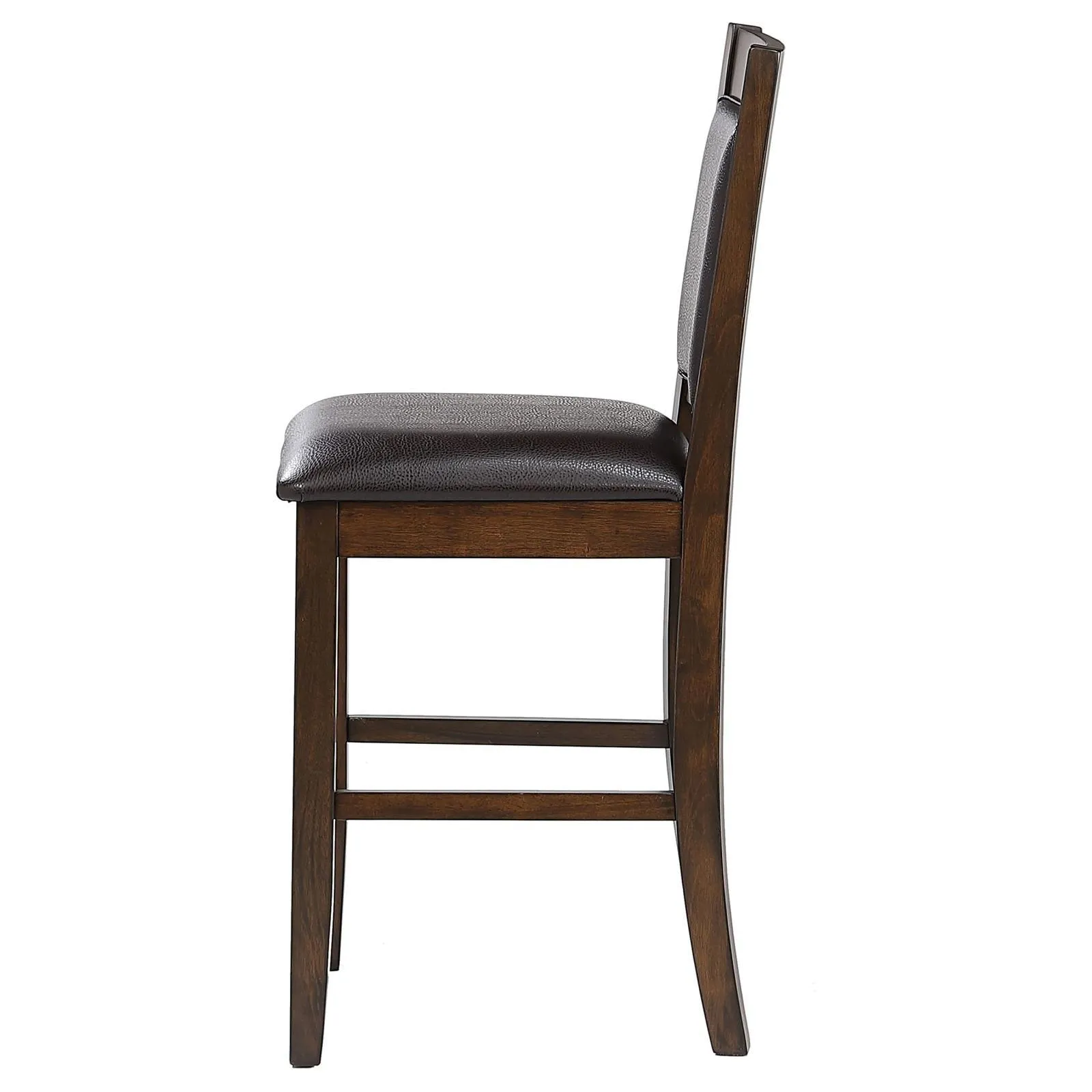 Dewey Brown/Walnut Upholstered Counter Height Chairs with Footrest, Set of 2 - Image 4