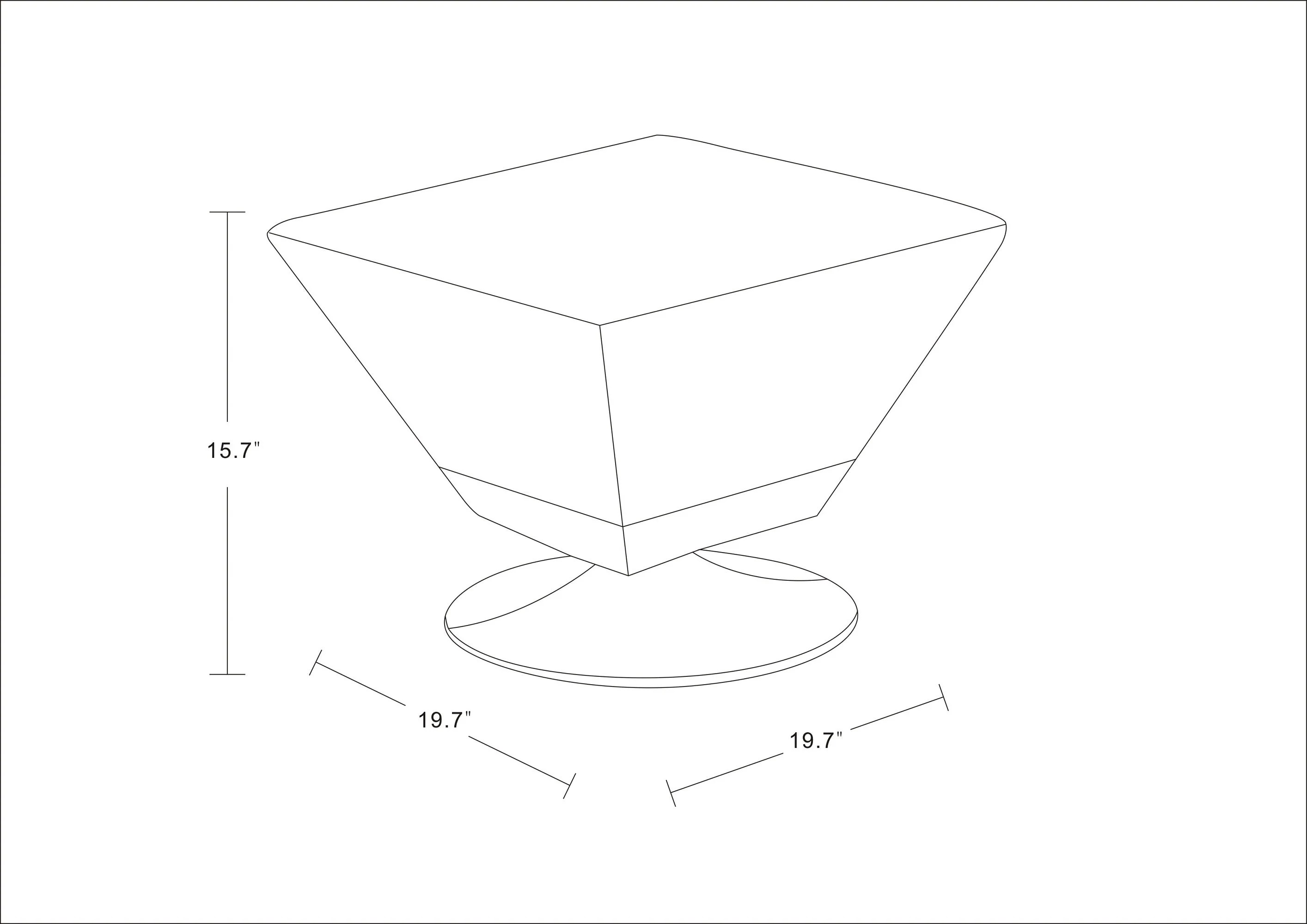 Diamond Swivel Ottoman in Blue and Polished Chrome - Image 3