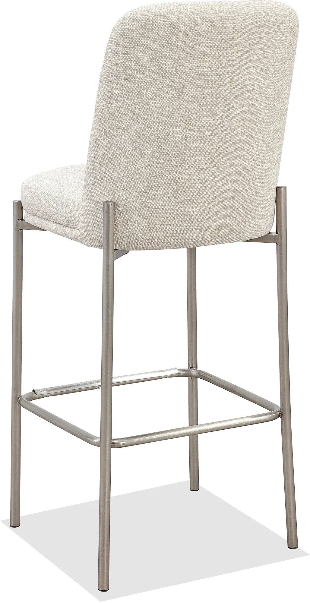 Dion Natural/Brushed Nickel Upholstered Bar Stool (Set of 2) - Image 4