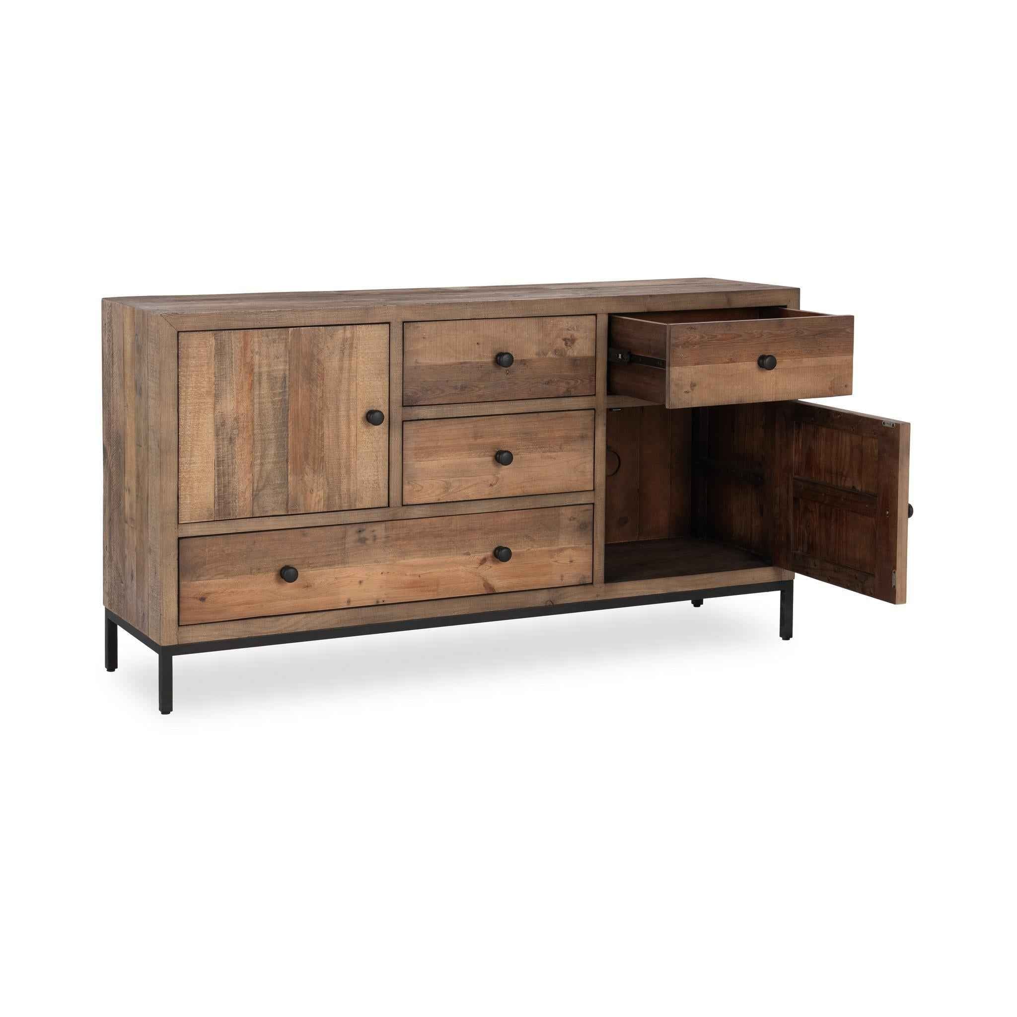Dita 4 Drawer 2 Door Buffet - Natural Pine - Image 3
