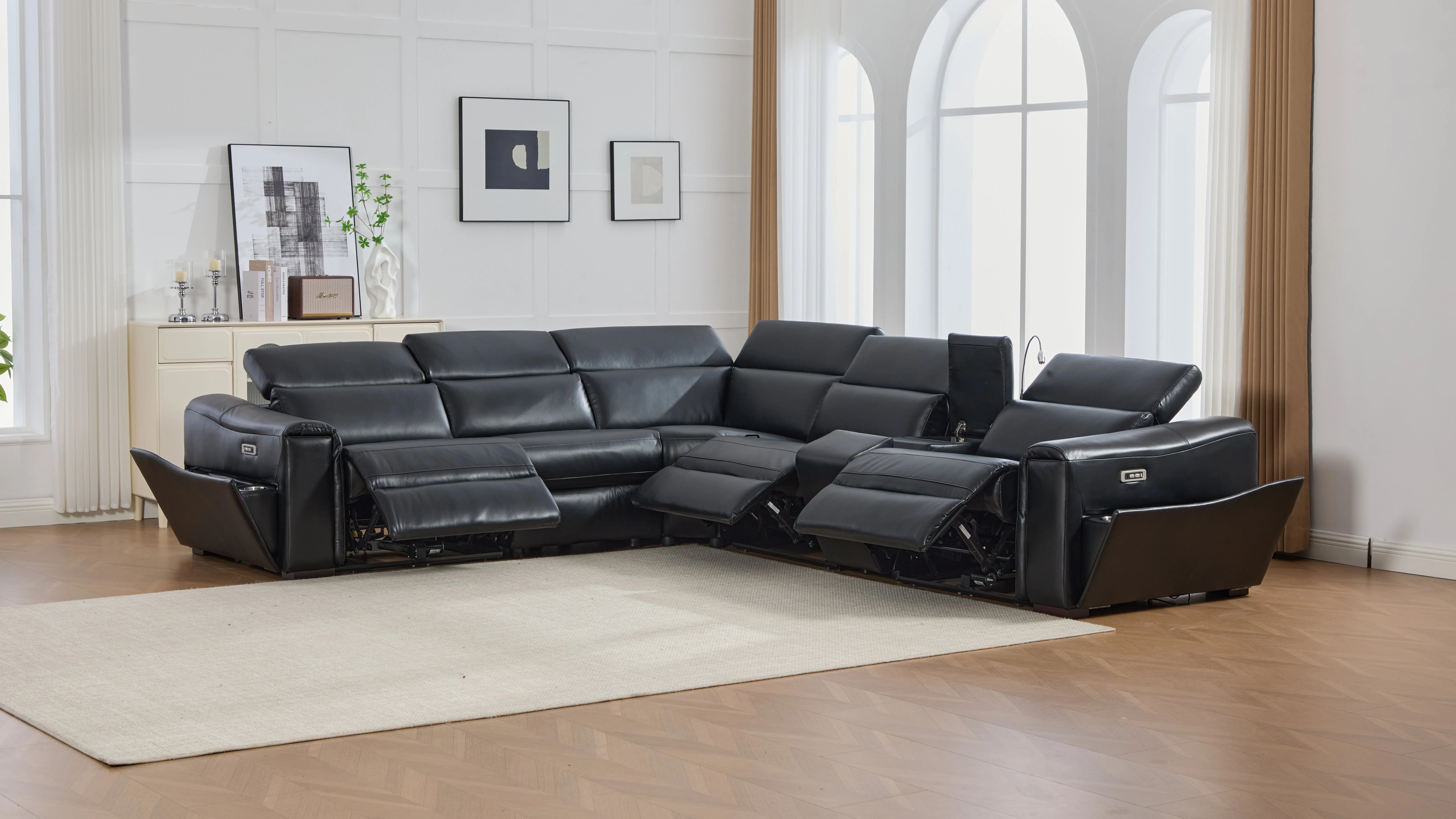 Divani Black 7-Piece Power Reclining Sectional - Image 8
