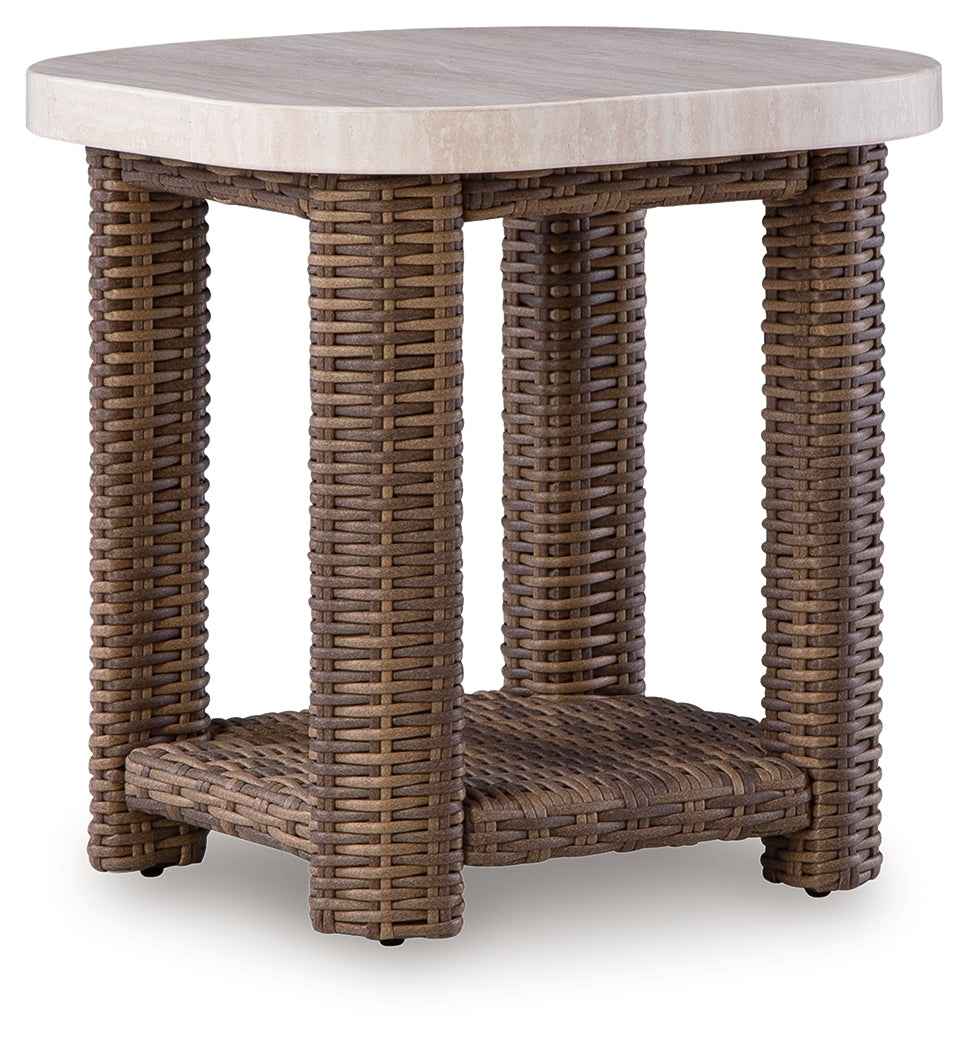 Dolan Creek Beige/Brown Square End Table - Image 2