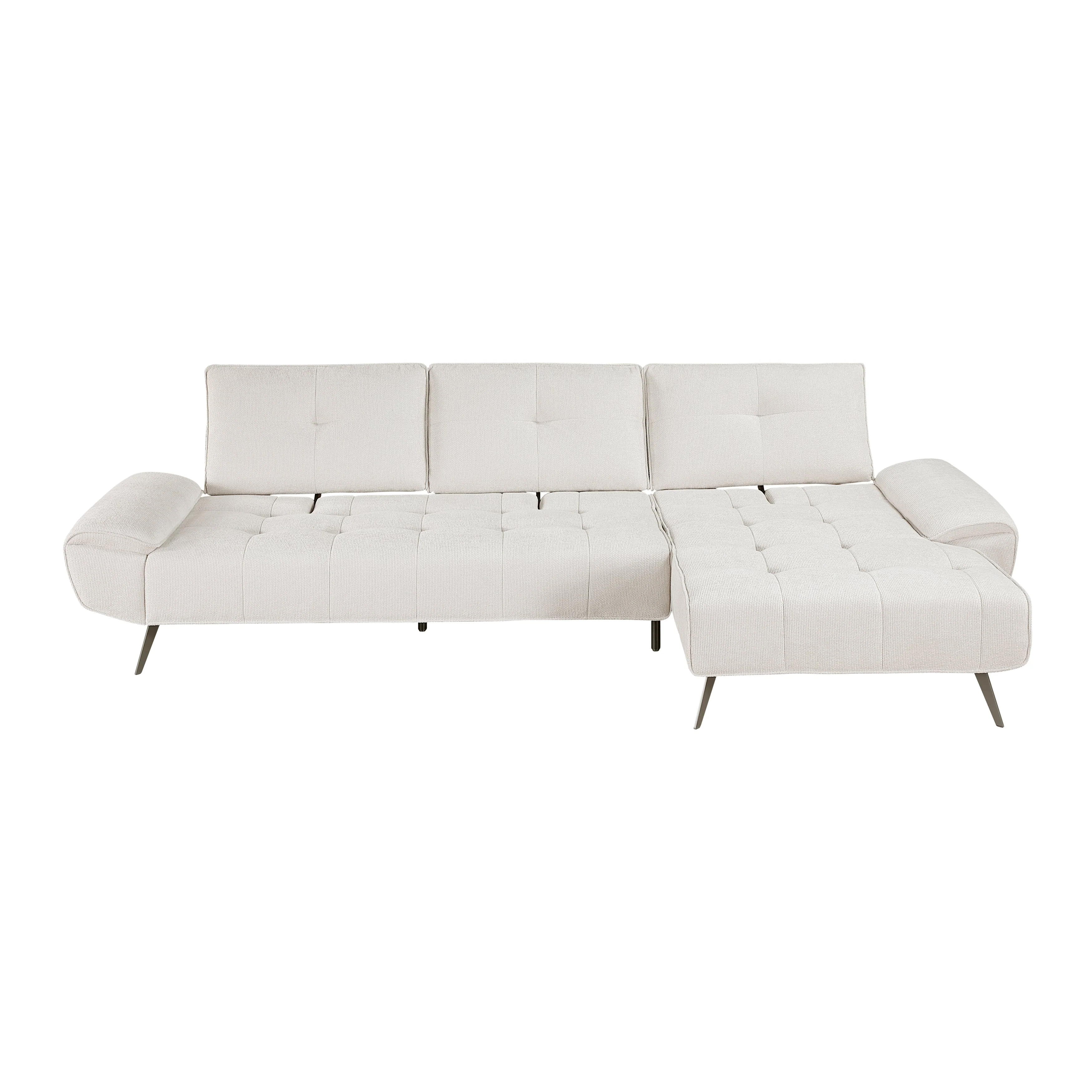 Dominic Beige 2-Piece Sectional with Right Chaise and Dual-position Backs - Image 11
