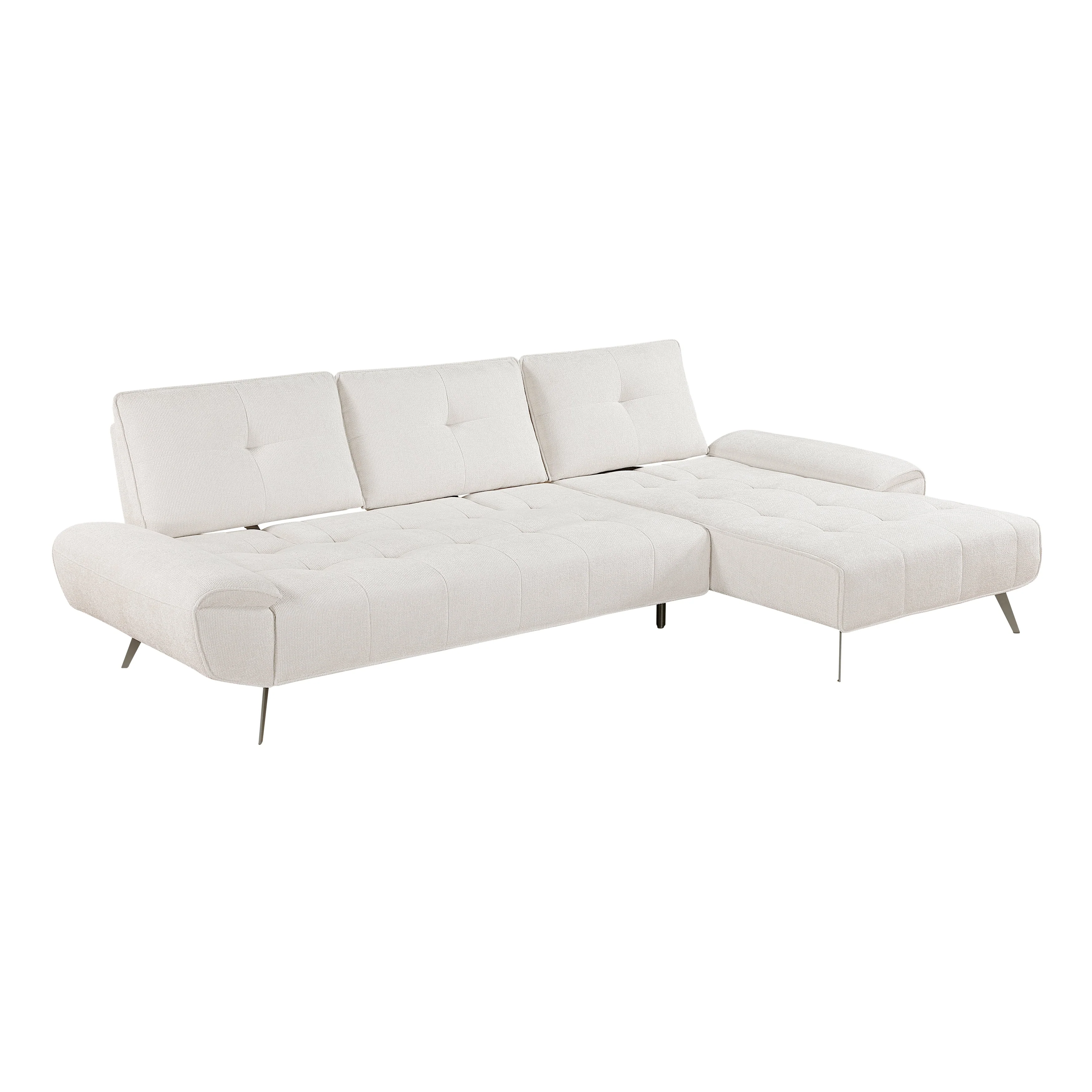 Dominic Beige 2-Piece Sectional with Right Chaise and Dual-position Backs - Image 12