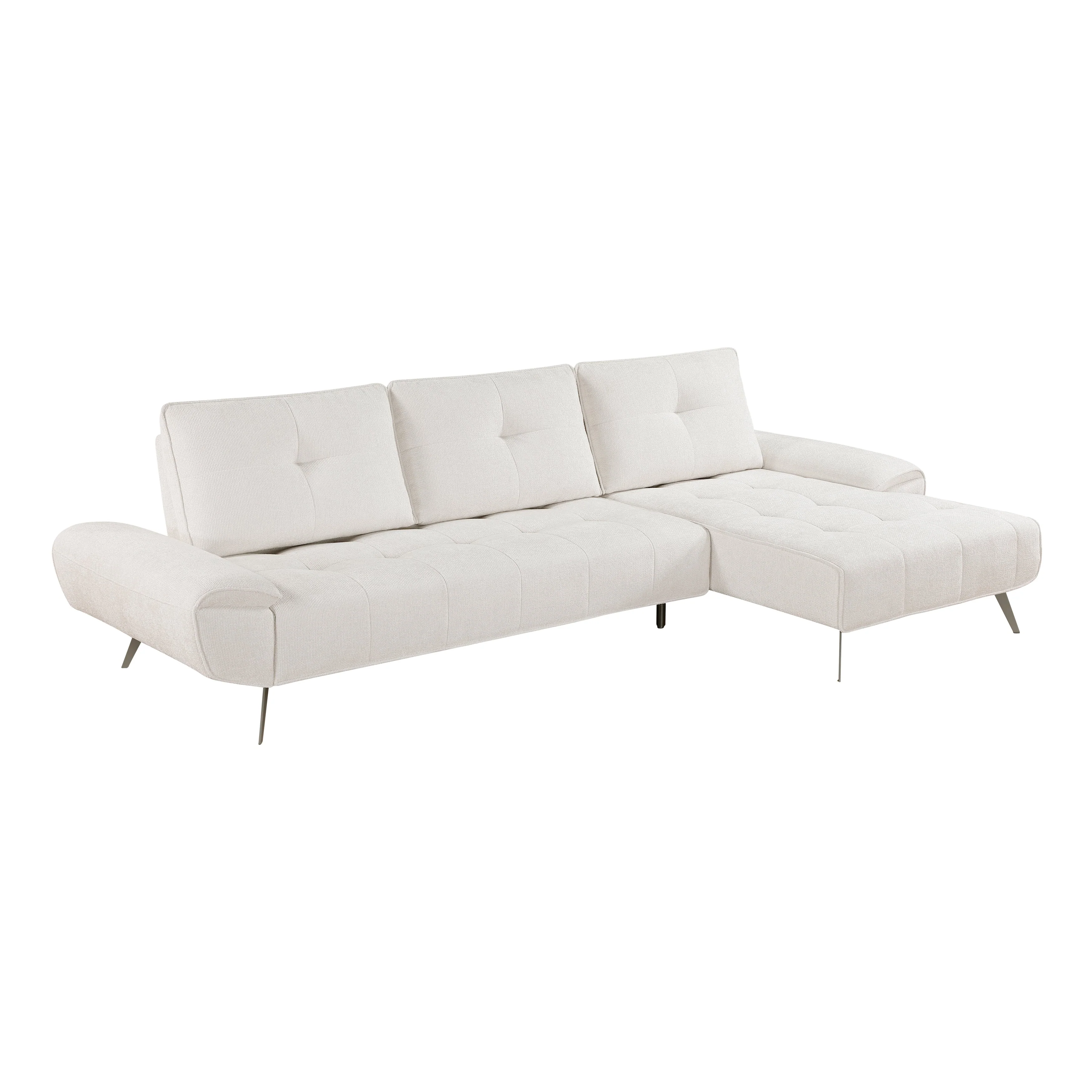 Dominic Beige 2-Piece Sectional with Right Chaise and Dual-position Backs - Image 3