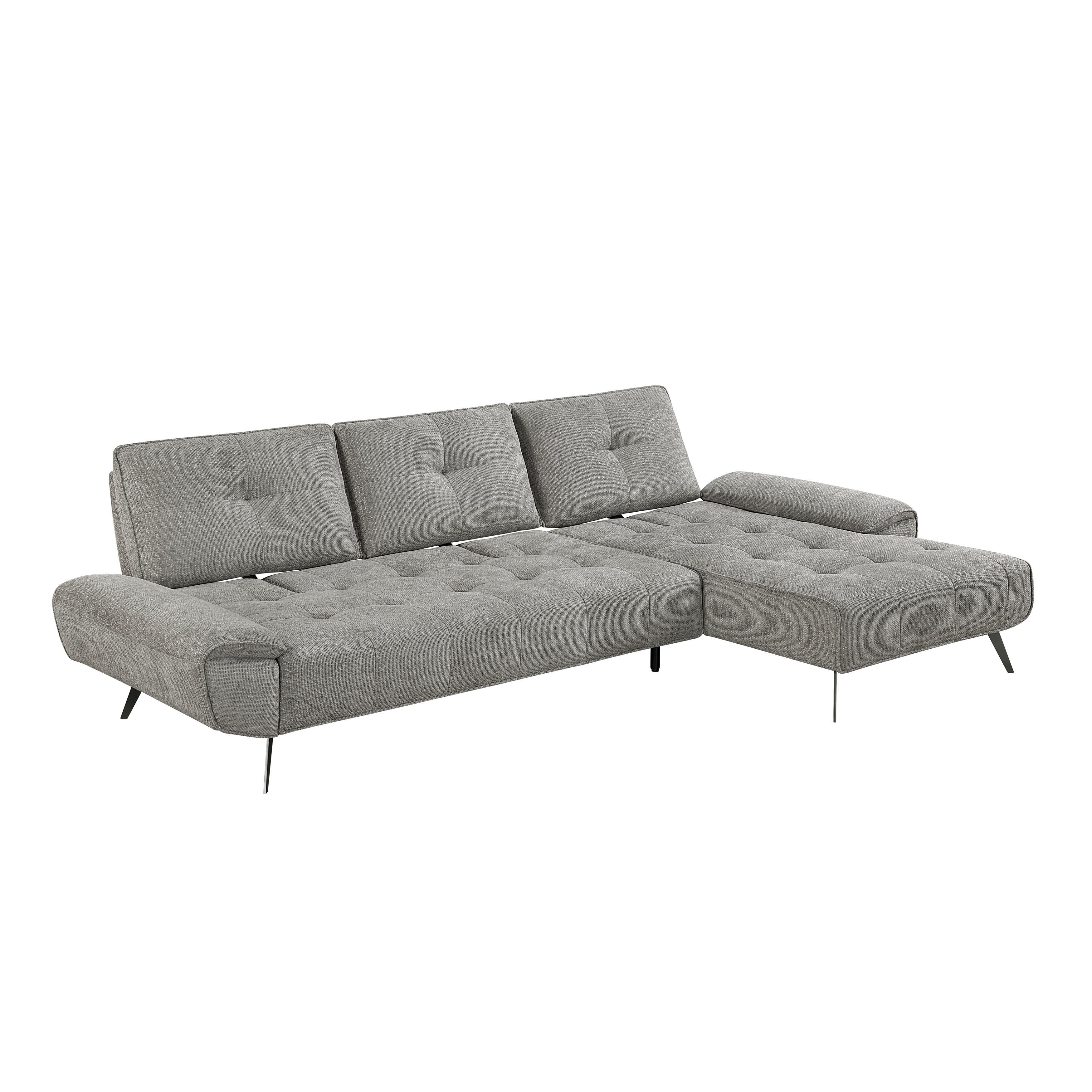 Dominic Dark Gray 2-Piece Sectional with Right Chaise and Dual-position Backs - Image 12