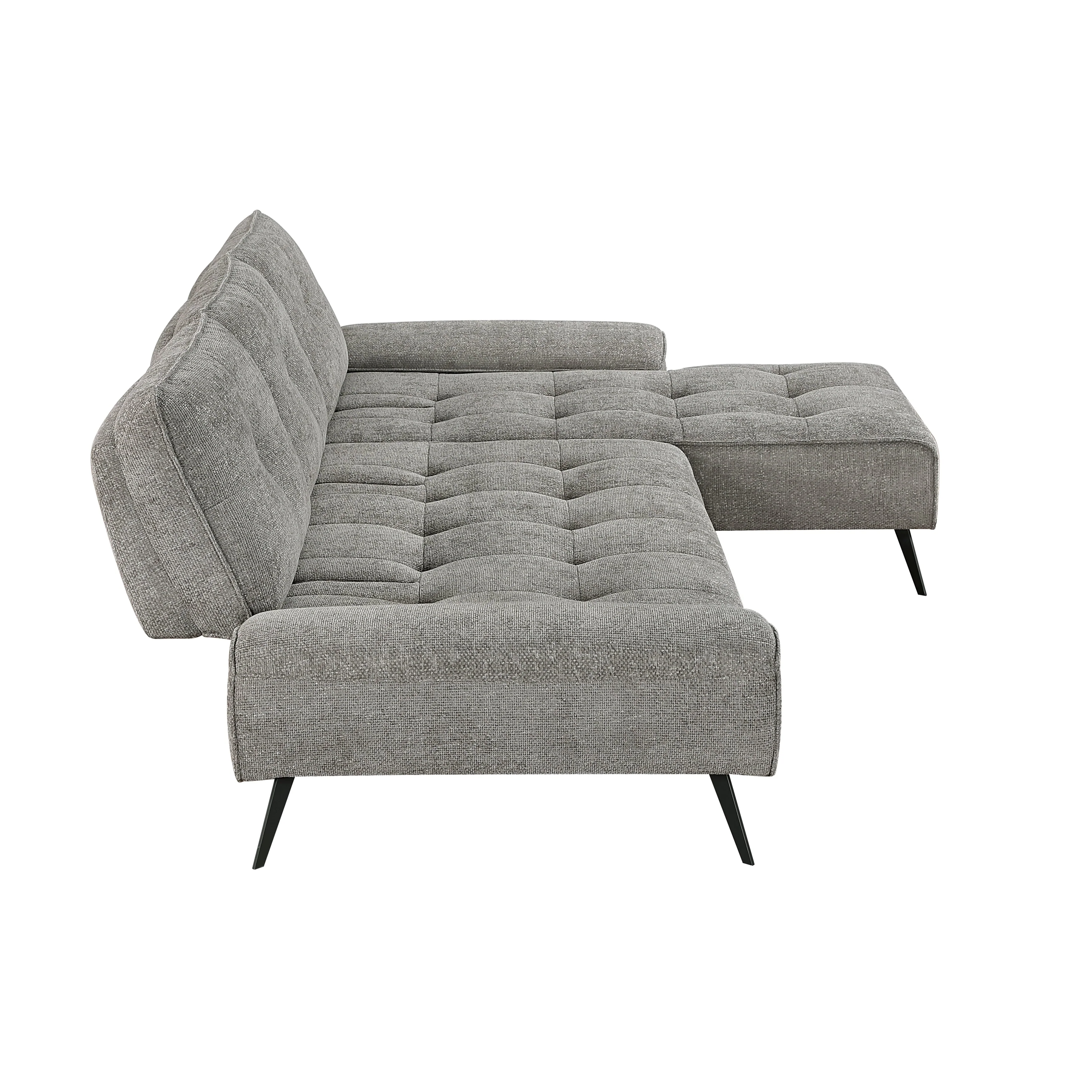 Dominic Dark Gray 2-Piece Sectional with Right Chaise and Dual-position Backs - Image 13
