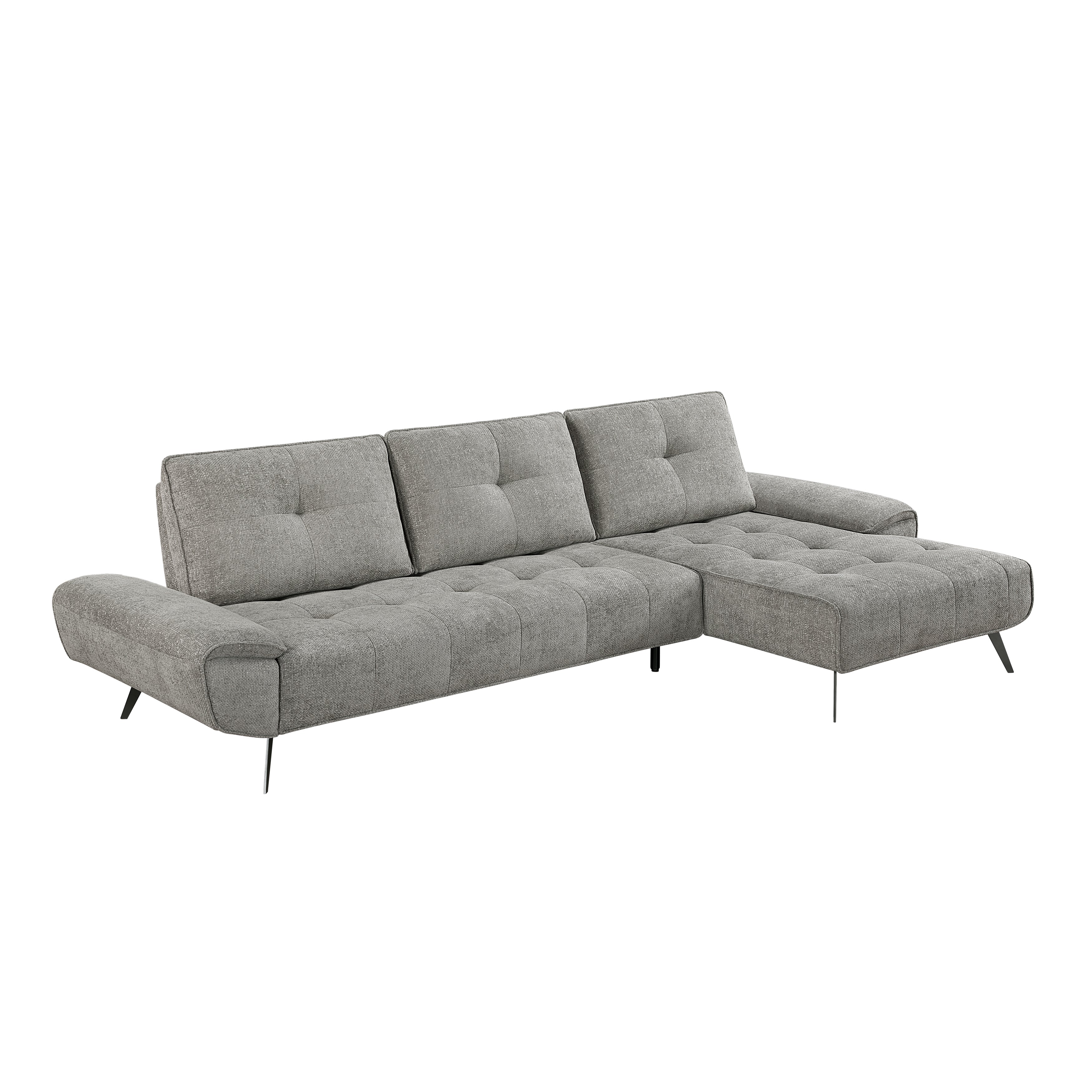 Dominic Dark Gray 2-Piece Sectional with Right Chaise and Dual-position Backs - Image 3