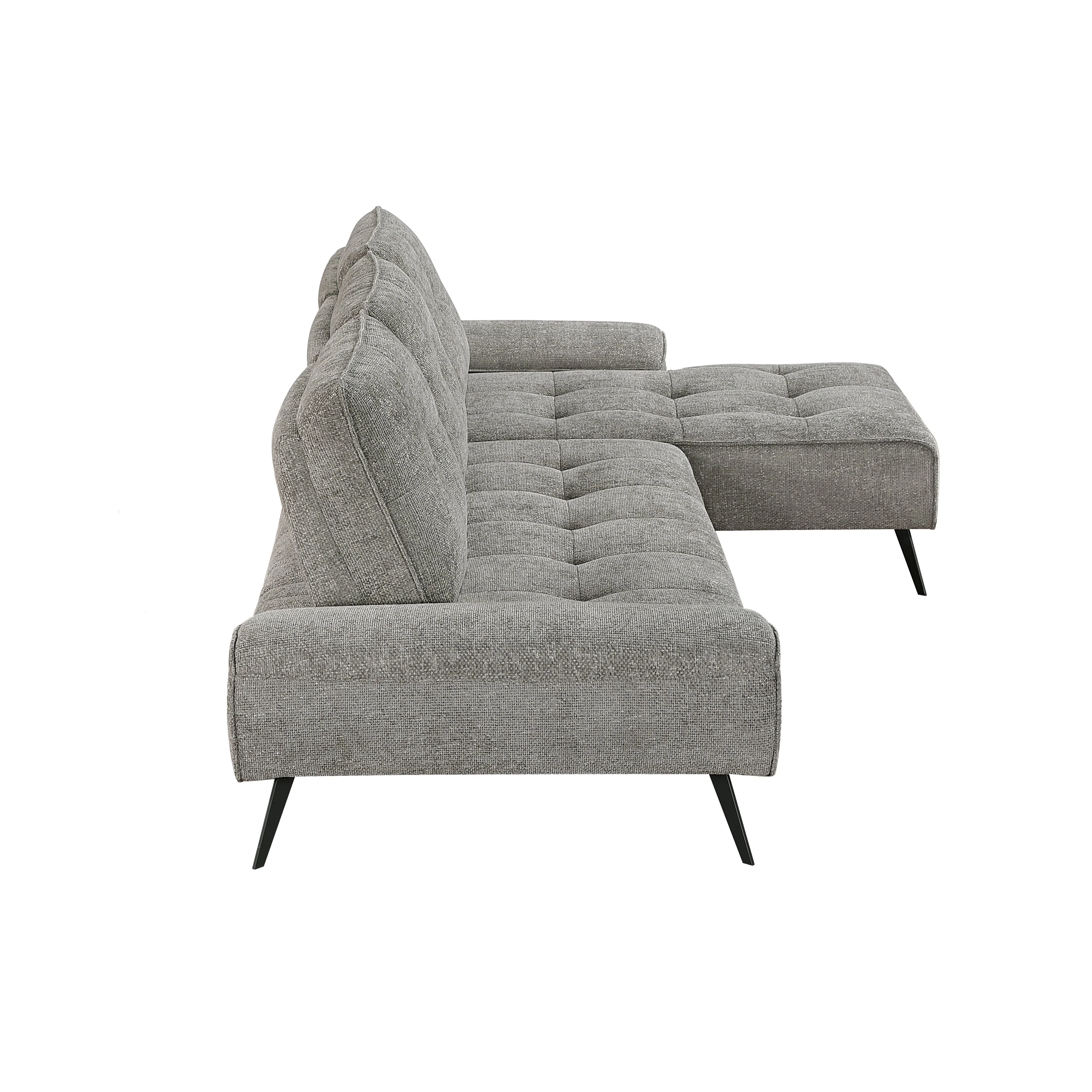Dominic Dark Gray 2-Piece Sectional with Right Chaise and Dual-position Backs - Image 4