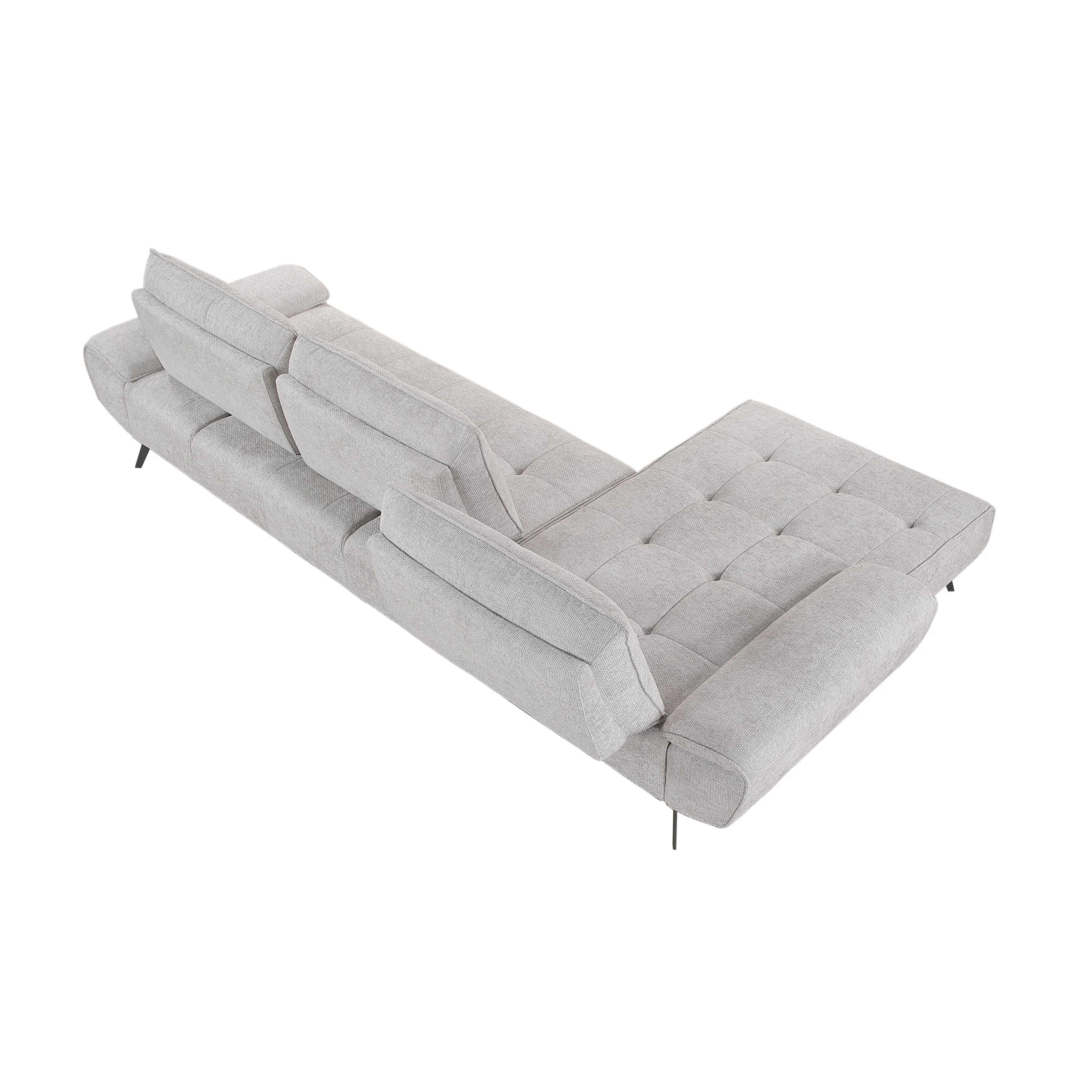 Dominic Light Gray 2-Piece Sectional with Left Chaise and Dual-position Backs - Image 10