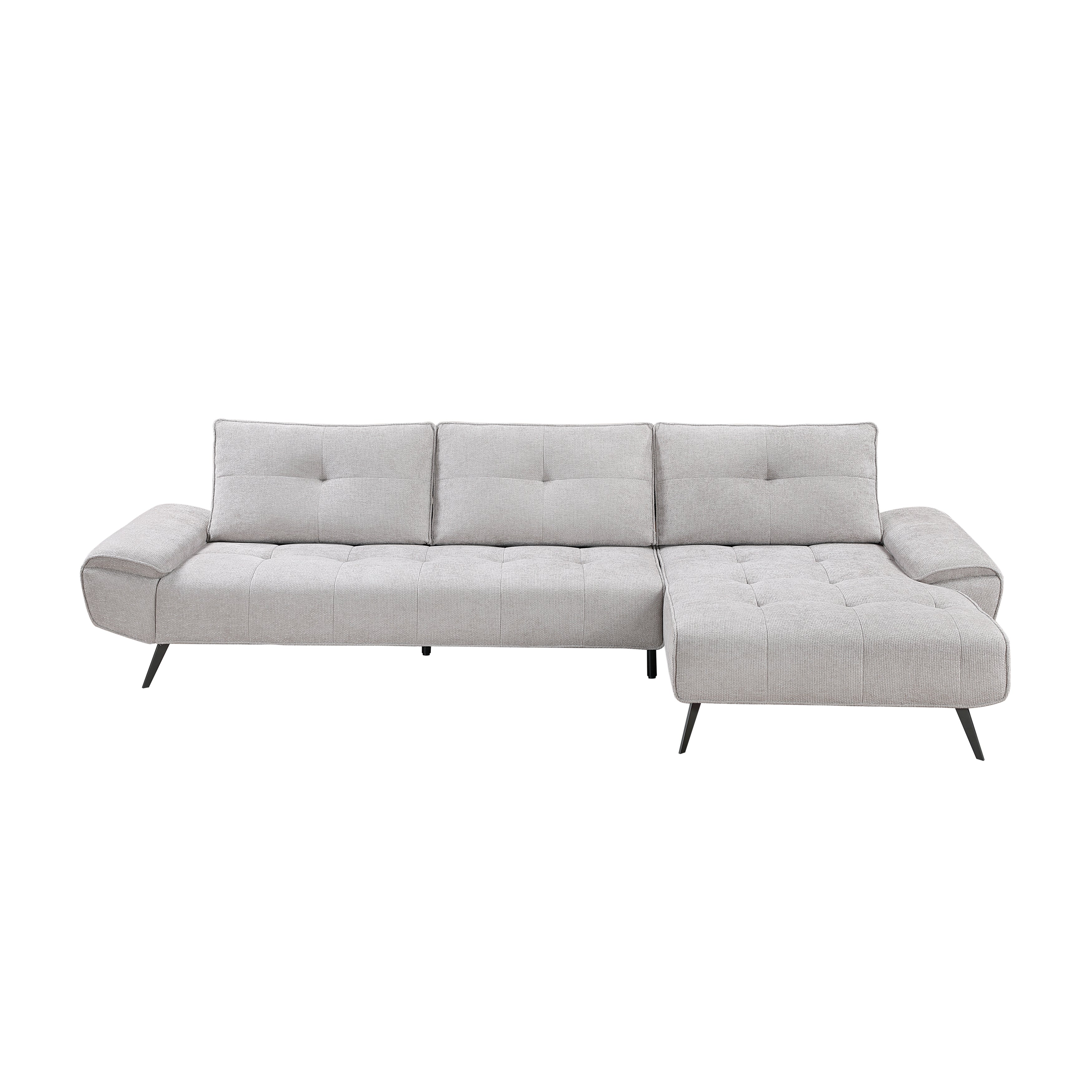 Dominic Light Gray 2-Piece Sectional with Right Chaise and Dual-position Backs - Image 2