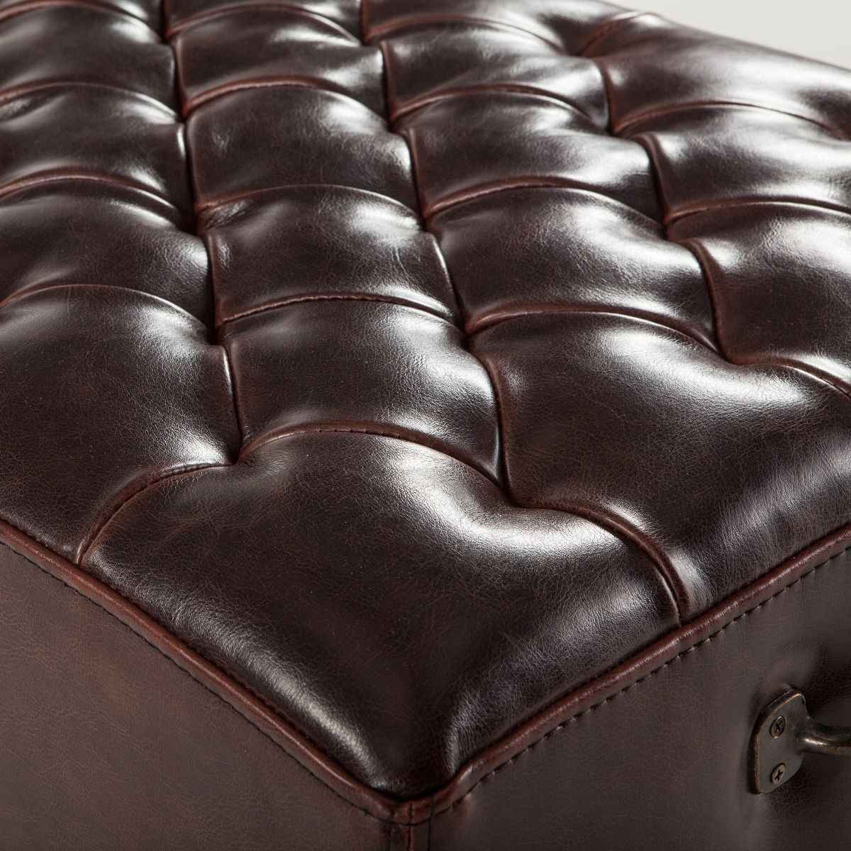 D'Orsay 59" Upholstered Bench in Brown Leather - Image 3