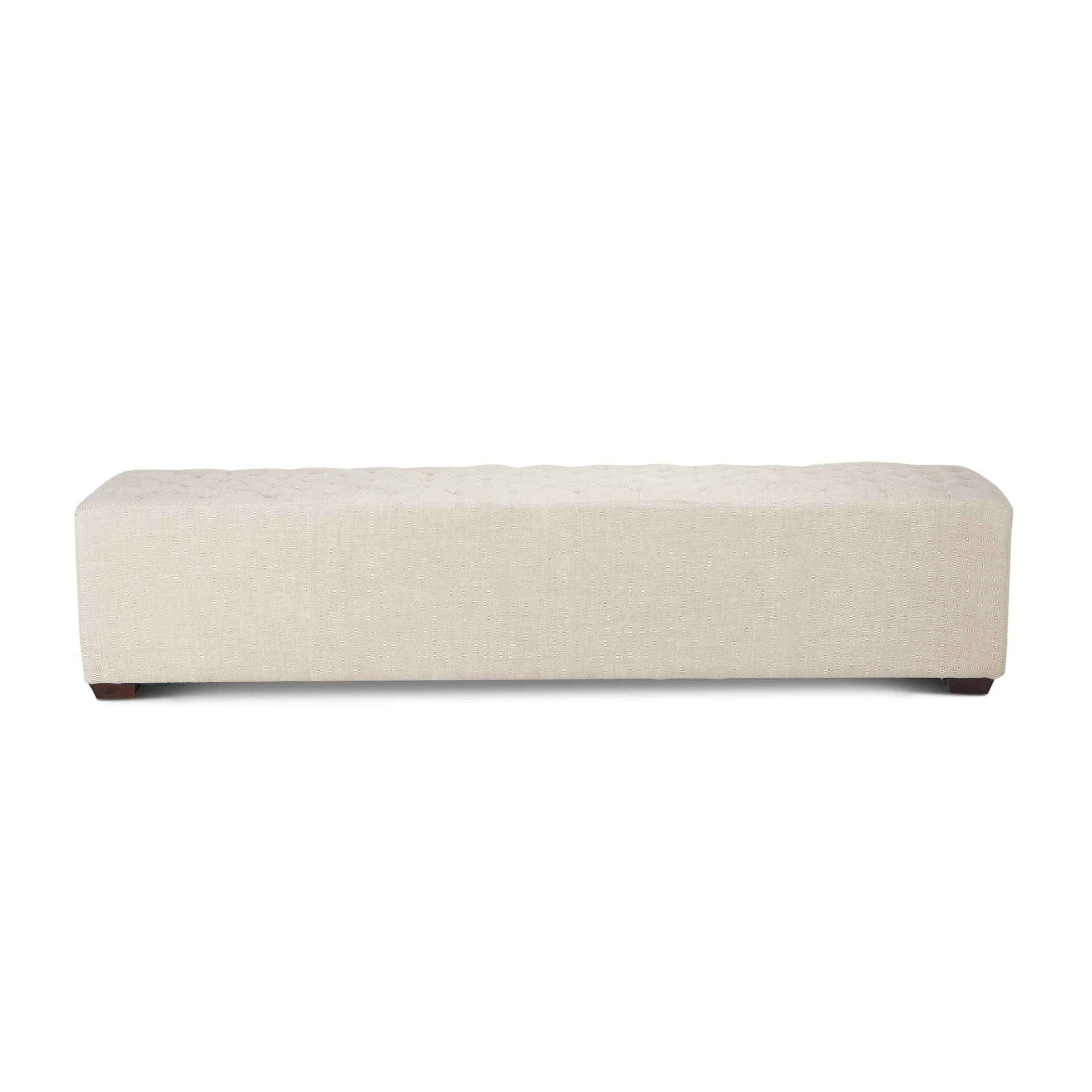 D'Orsay 79" Upholstered Bench in Beige Linen - Image 2