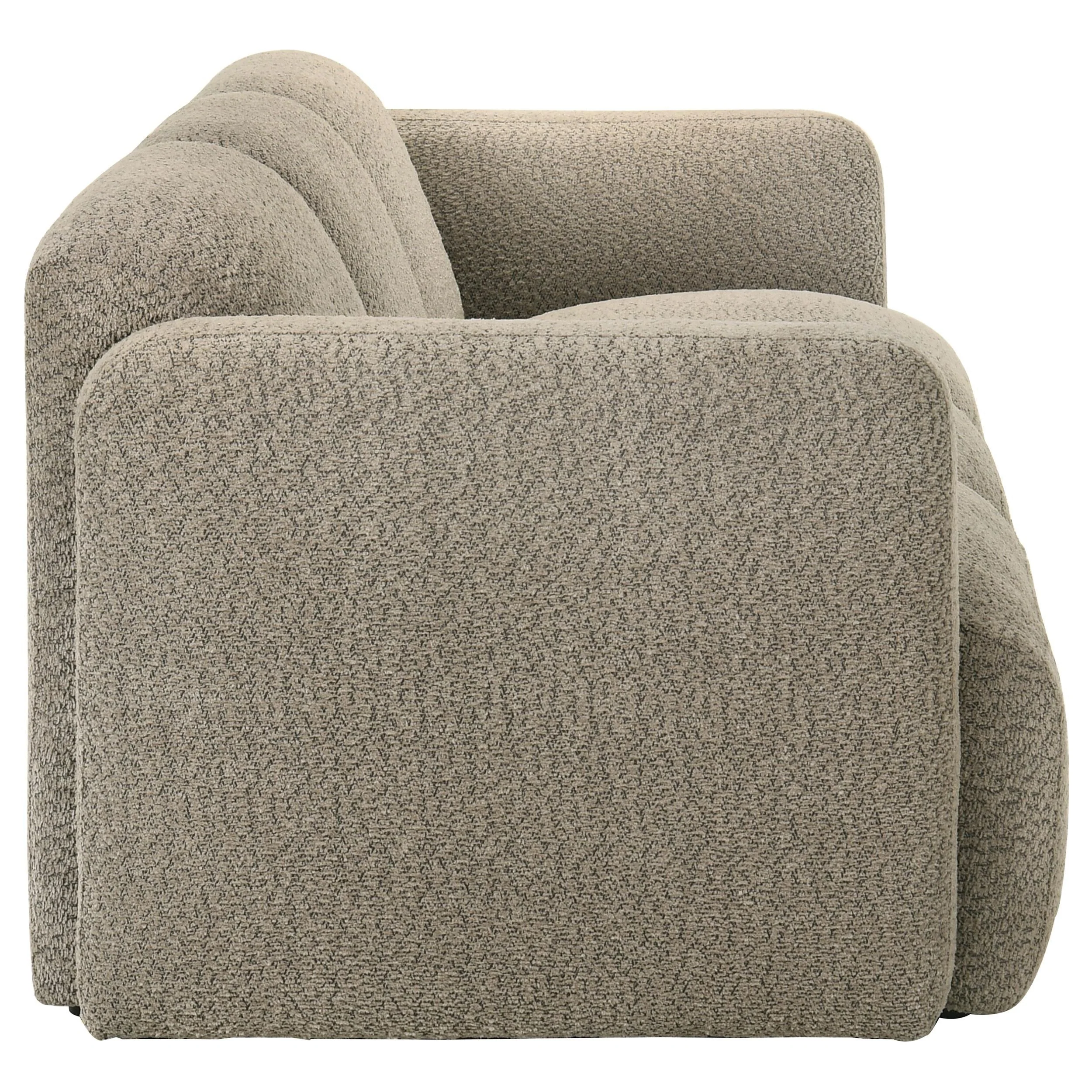 Dorset Fabric Upholstered Round Track Arm Sofa Brown - Image 8