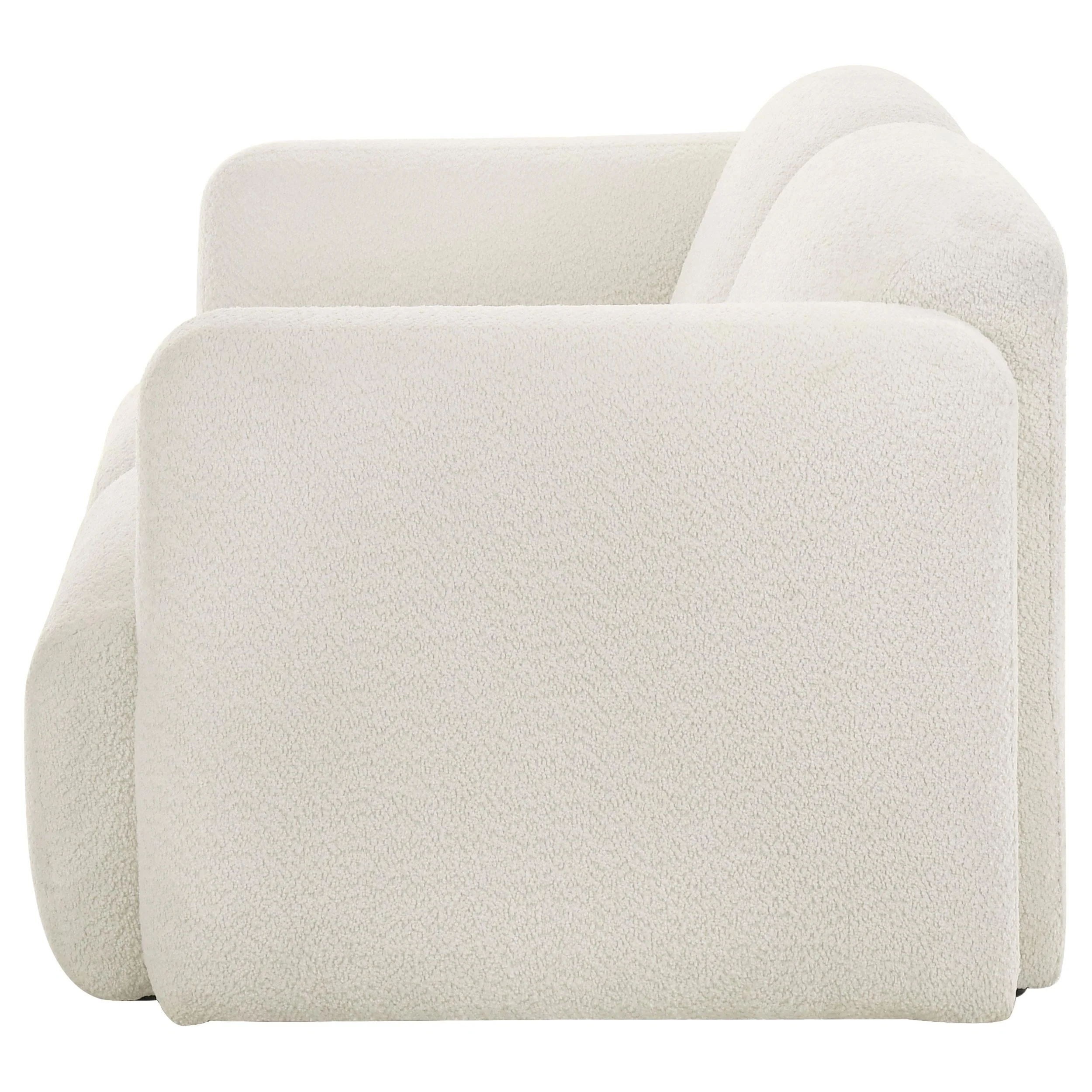 Dorset White Fabric Upholstered Round Track Arm Loveseat - Image 4