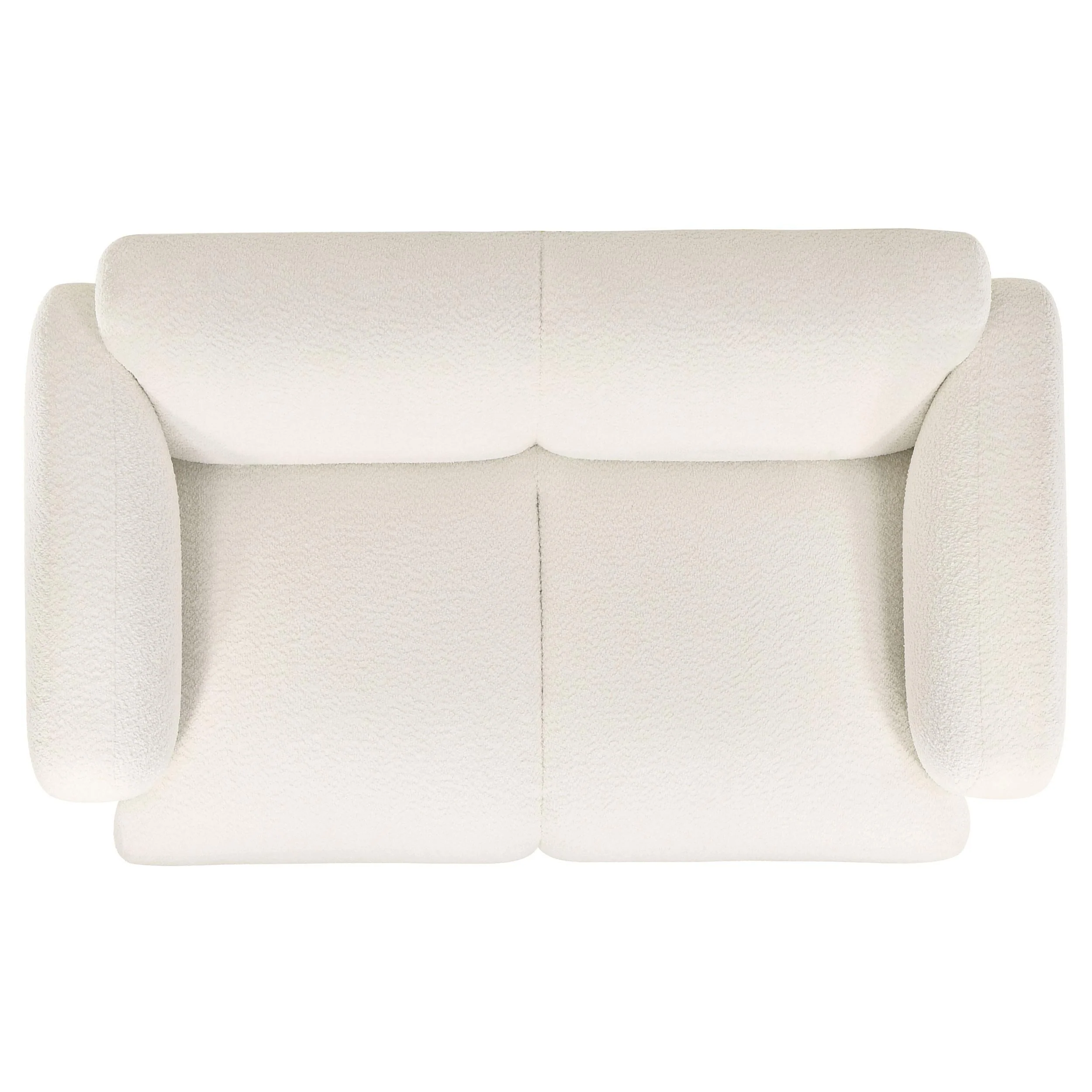 Dorset White Fabric Upholstered Round Track Arm Loveseat - Image 9