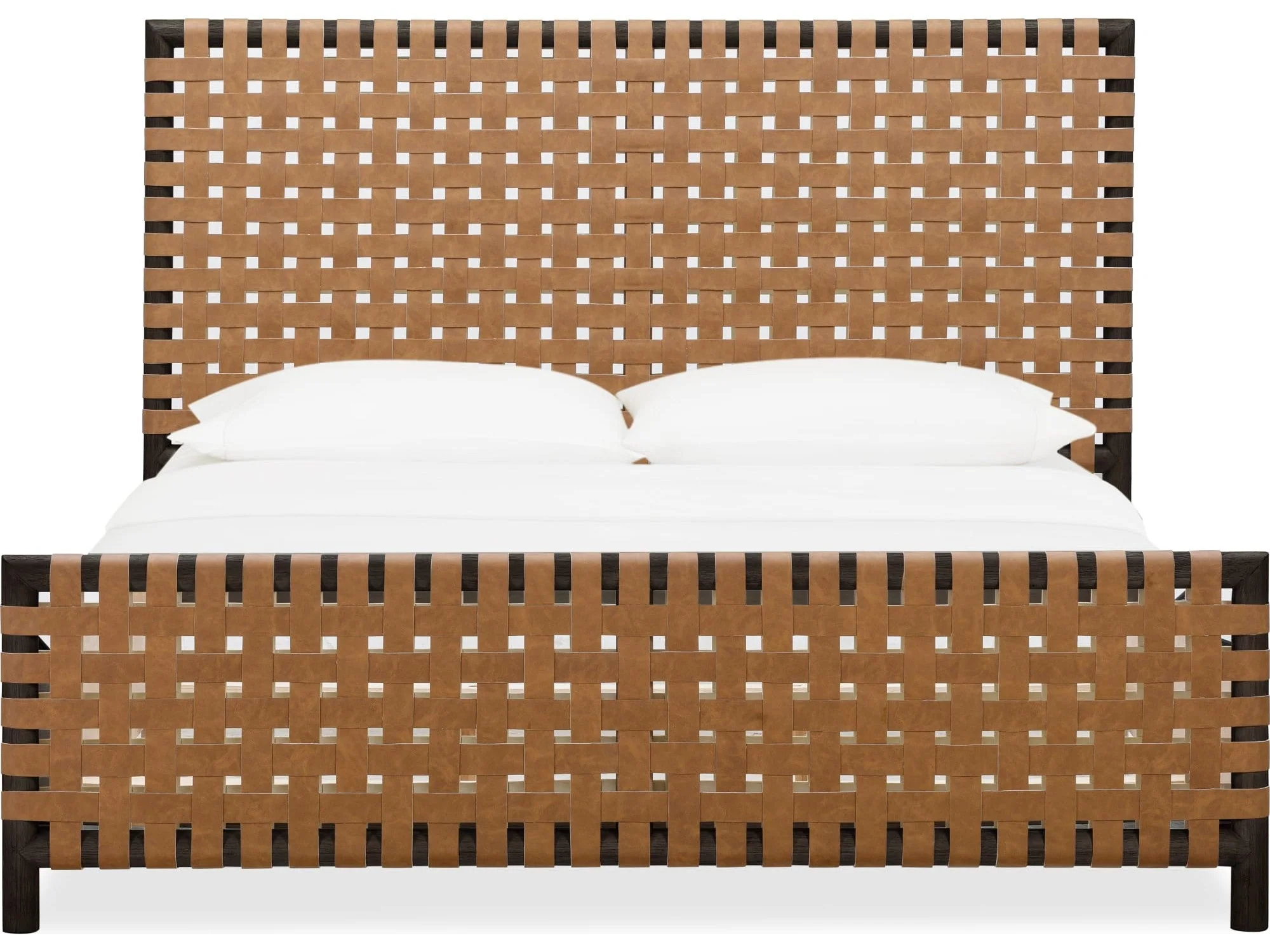 Dorsey Basalt Grey/Ginger California King Woven Panel Bed - Image 2