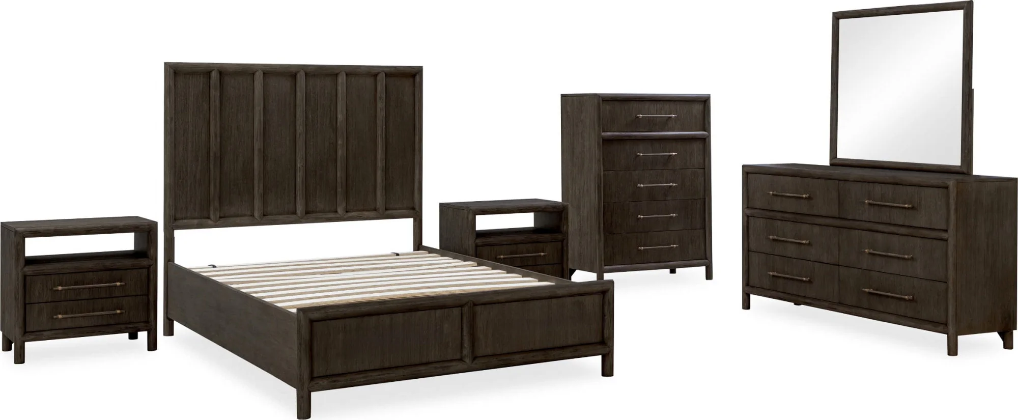 Dorsey Basalt Grey Queen Wooden Panel Bed - Image 10
