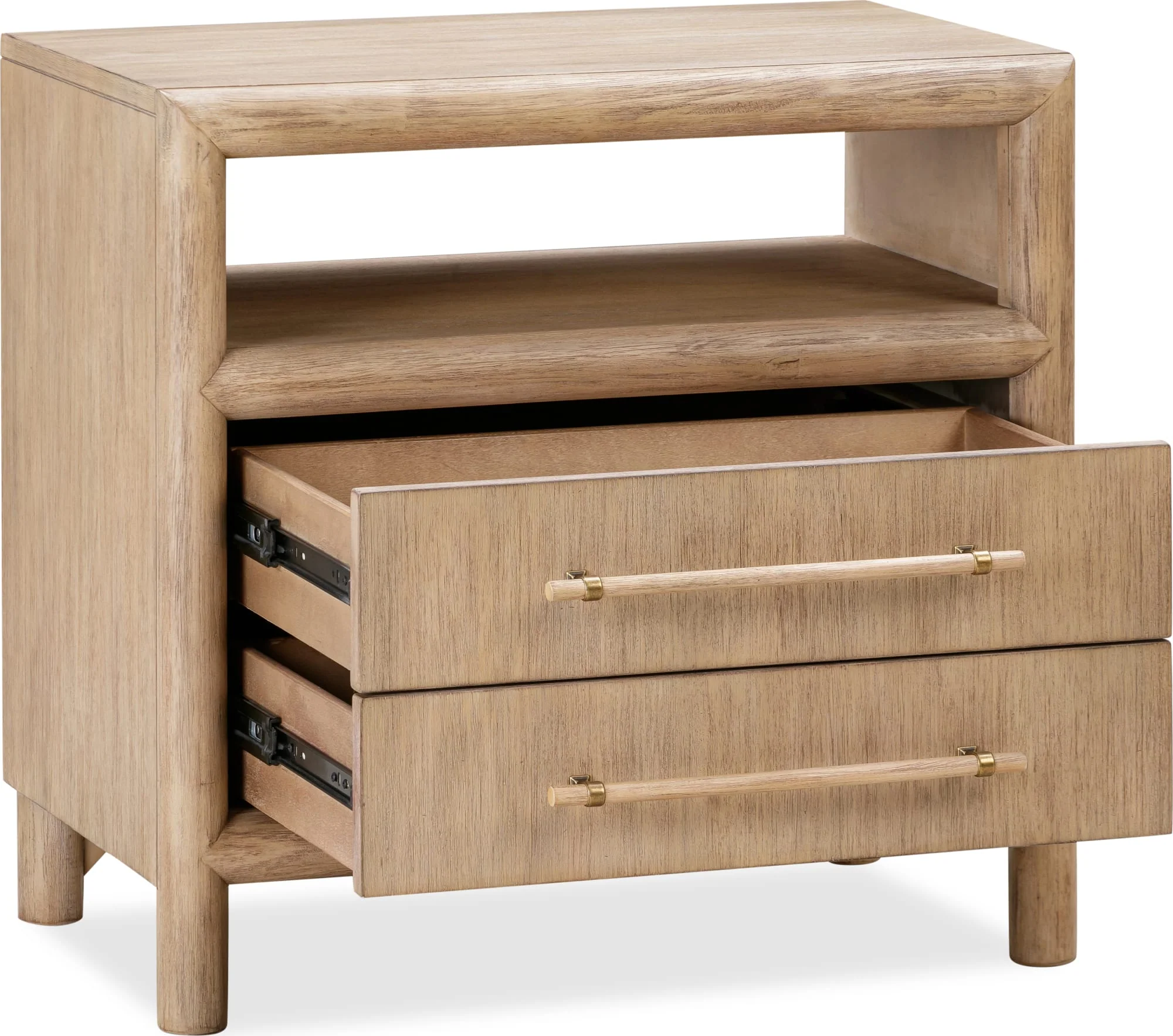 Dorsey Granola Two Drawer USB-charging Nightstand in Granola - Image 4
