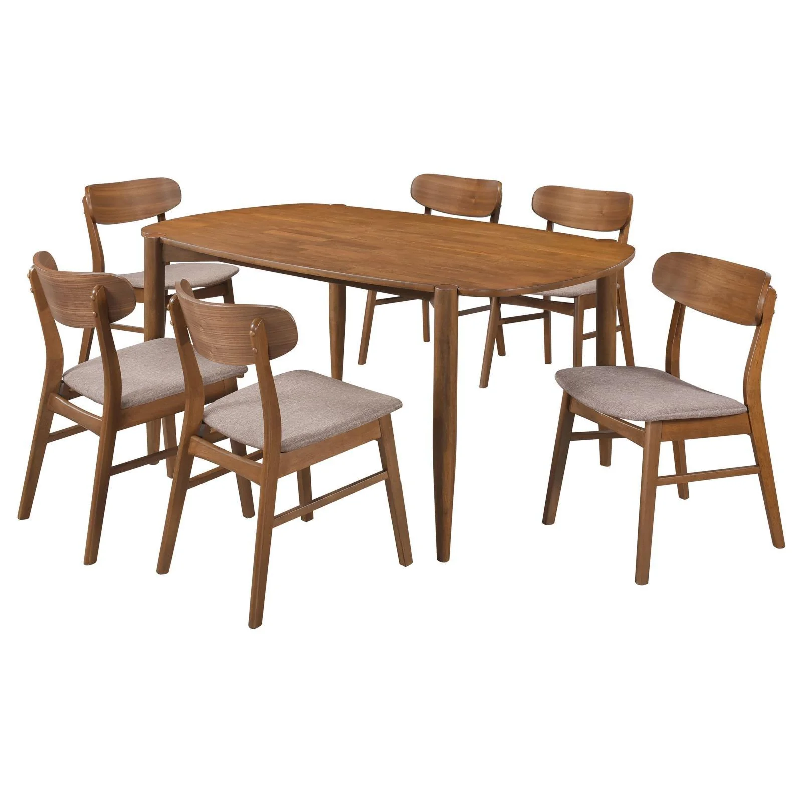Dortch Walnut 7-Piece Oval Solid Wood Dining Set - Image 12