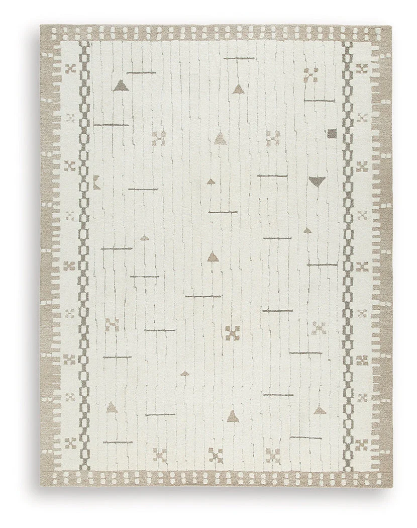 Dot Cream/Brown/Taupe Large Rug - Image 2
