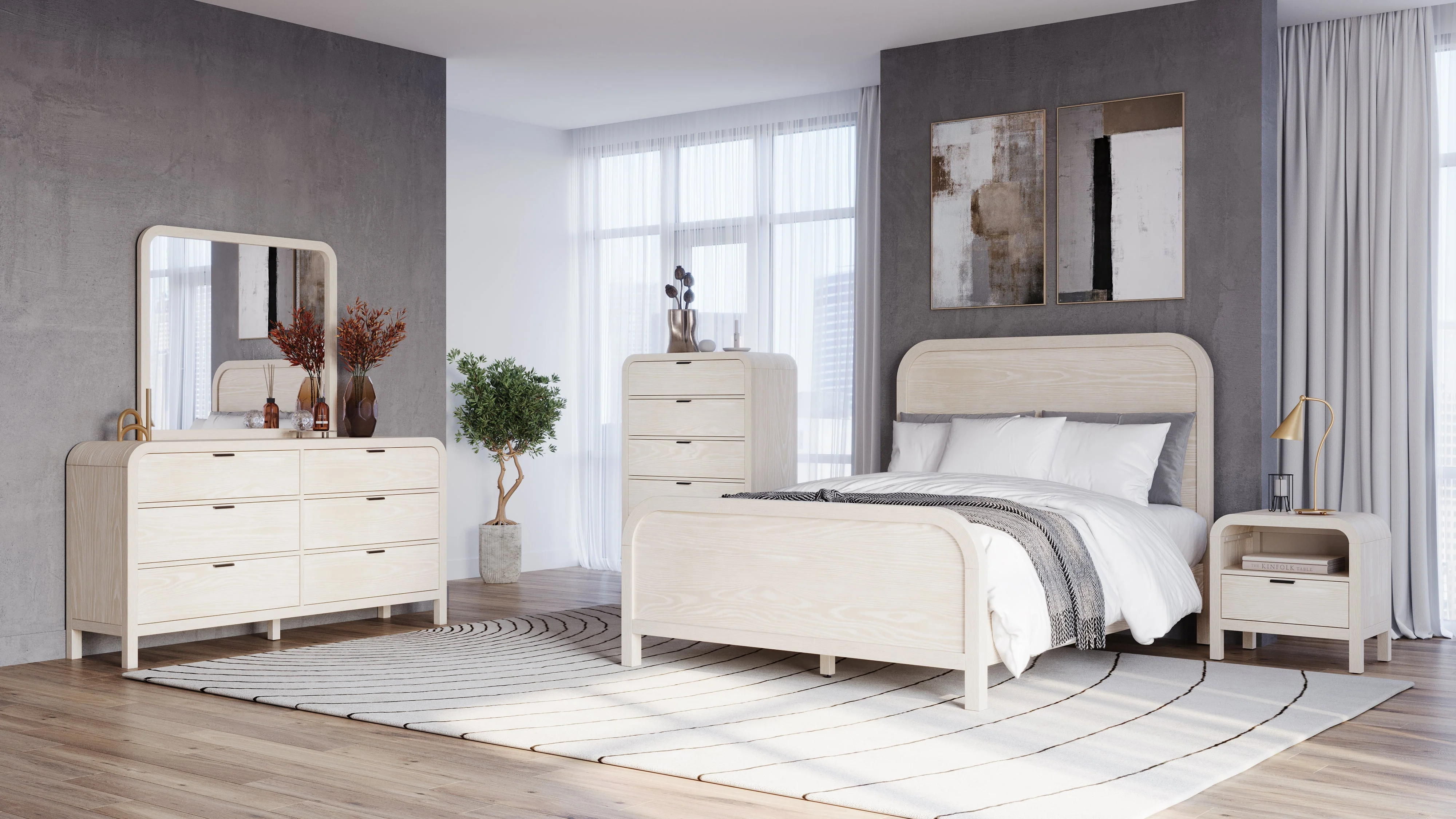 Drake One Drawer One Shelf USB-Charging Nightstand in Sugar - Image 6