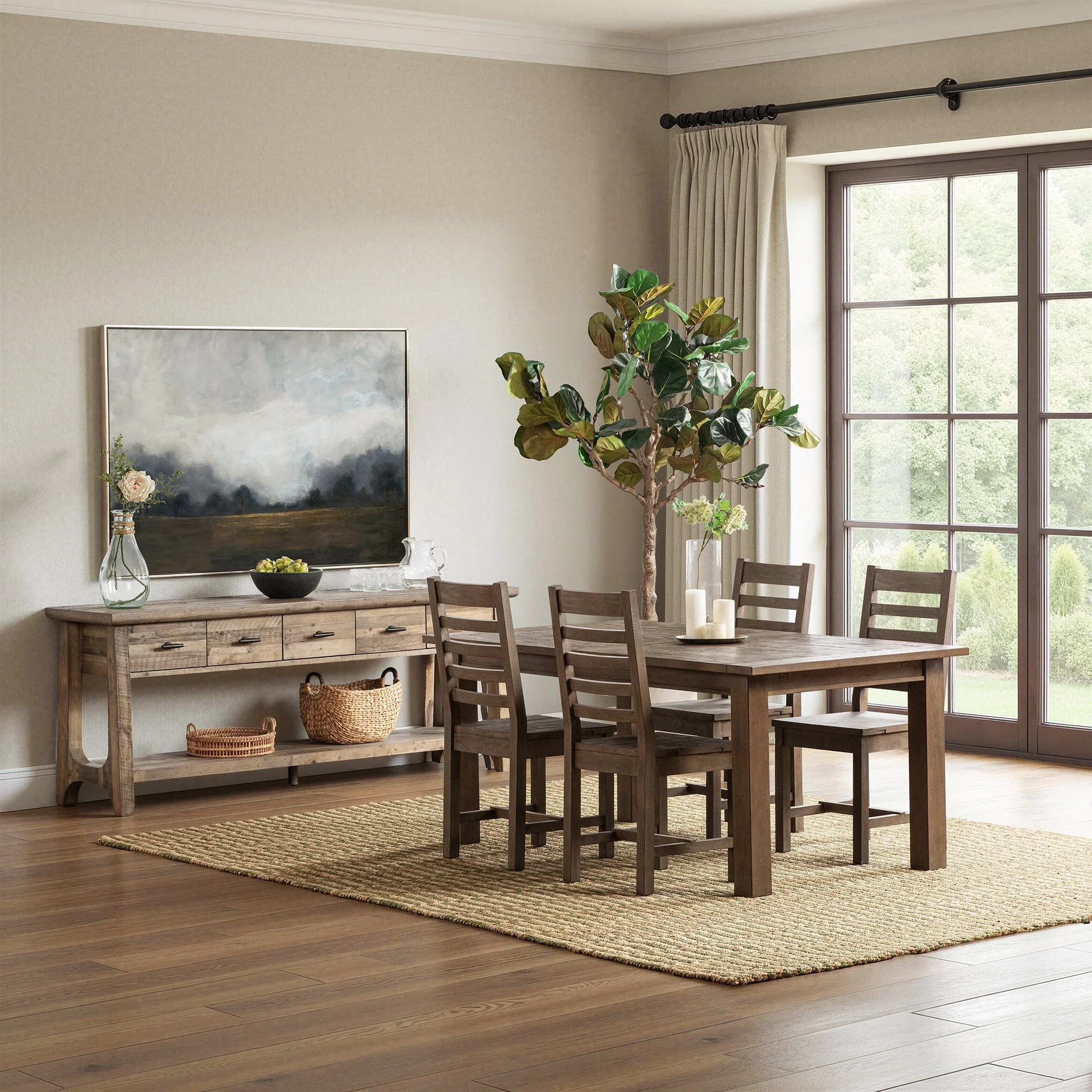 Driftwood 71"-94" Extendable Dining Table - Distressed Brown - Image 10