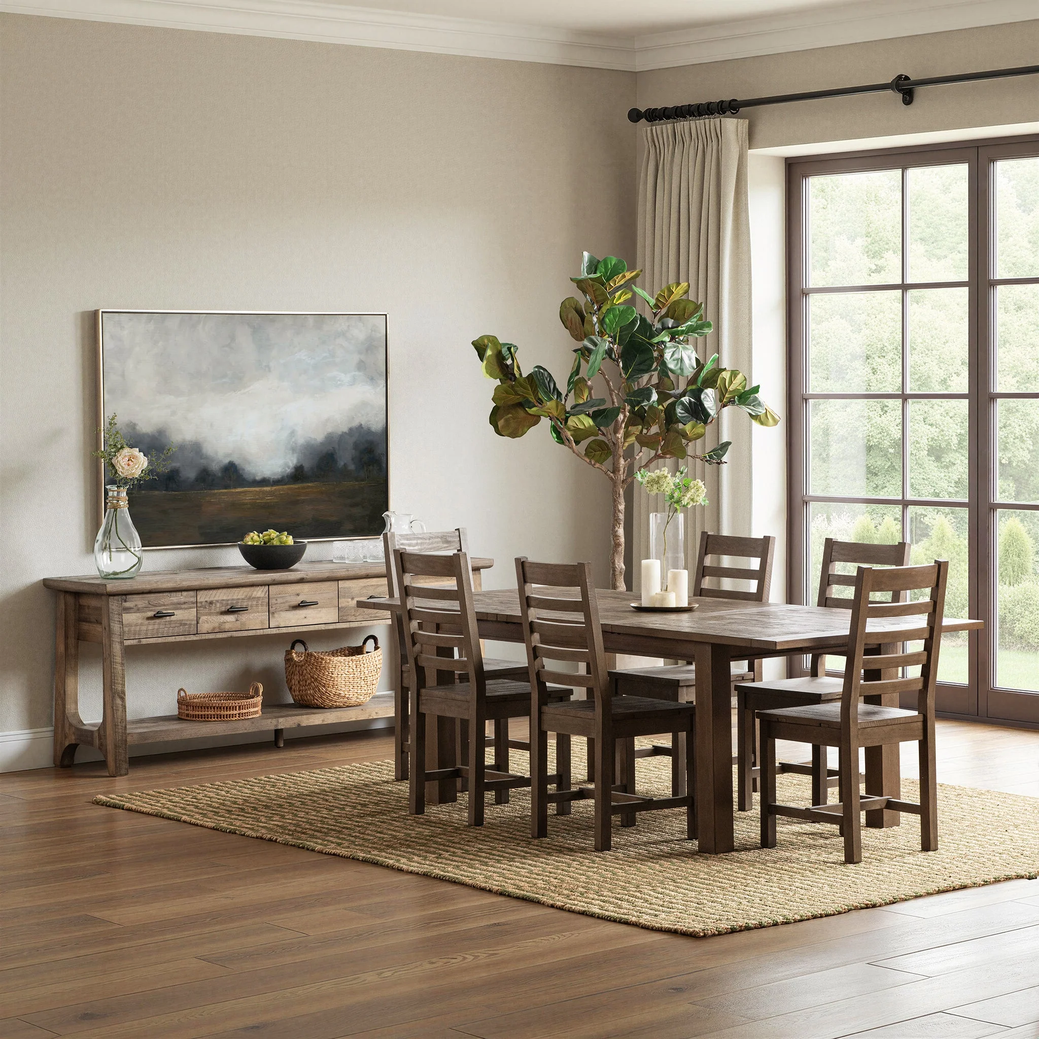 Driftwood 71"-94" Extendable Dining Table - Distressed Brown - Image 9