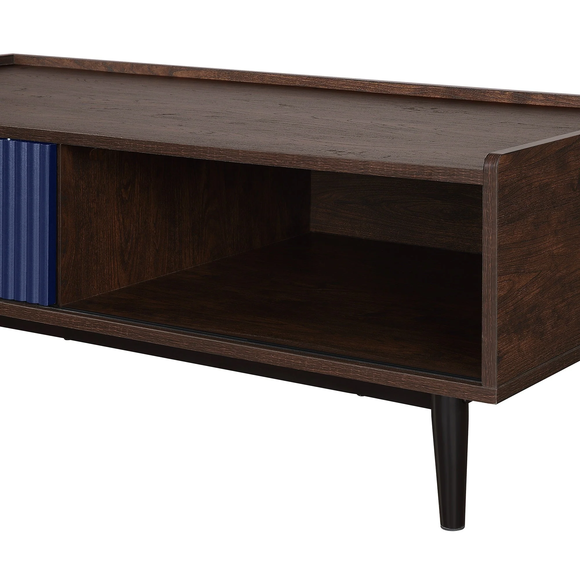 Duane Coffee Table in Dark Brown and Navy Blue - Image 6